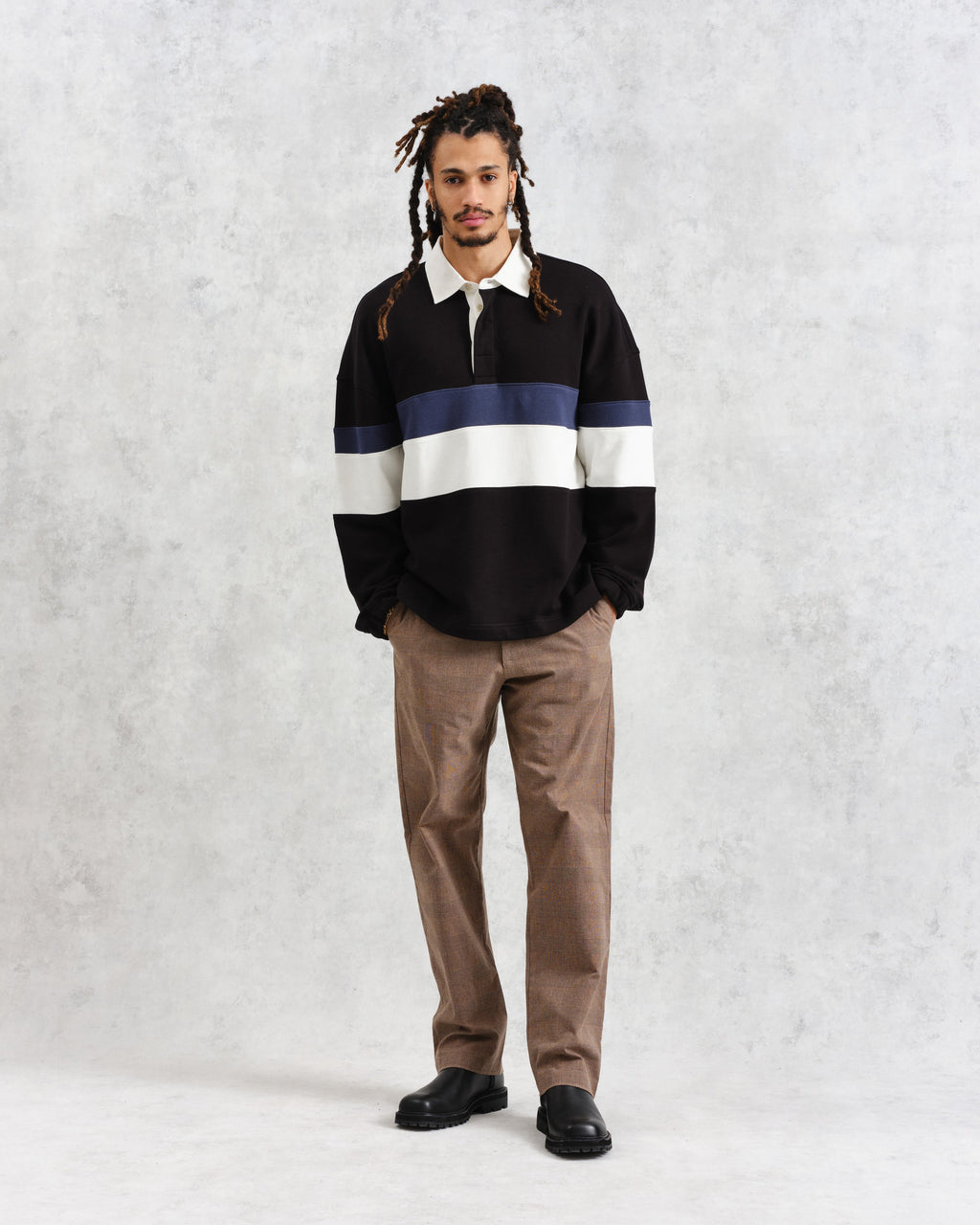 Bow - Black Striped Organic Cotton Rugby Shirt