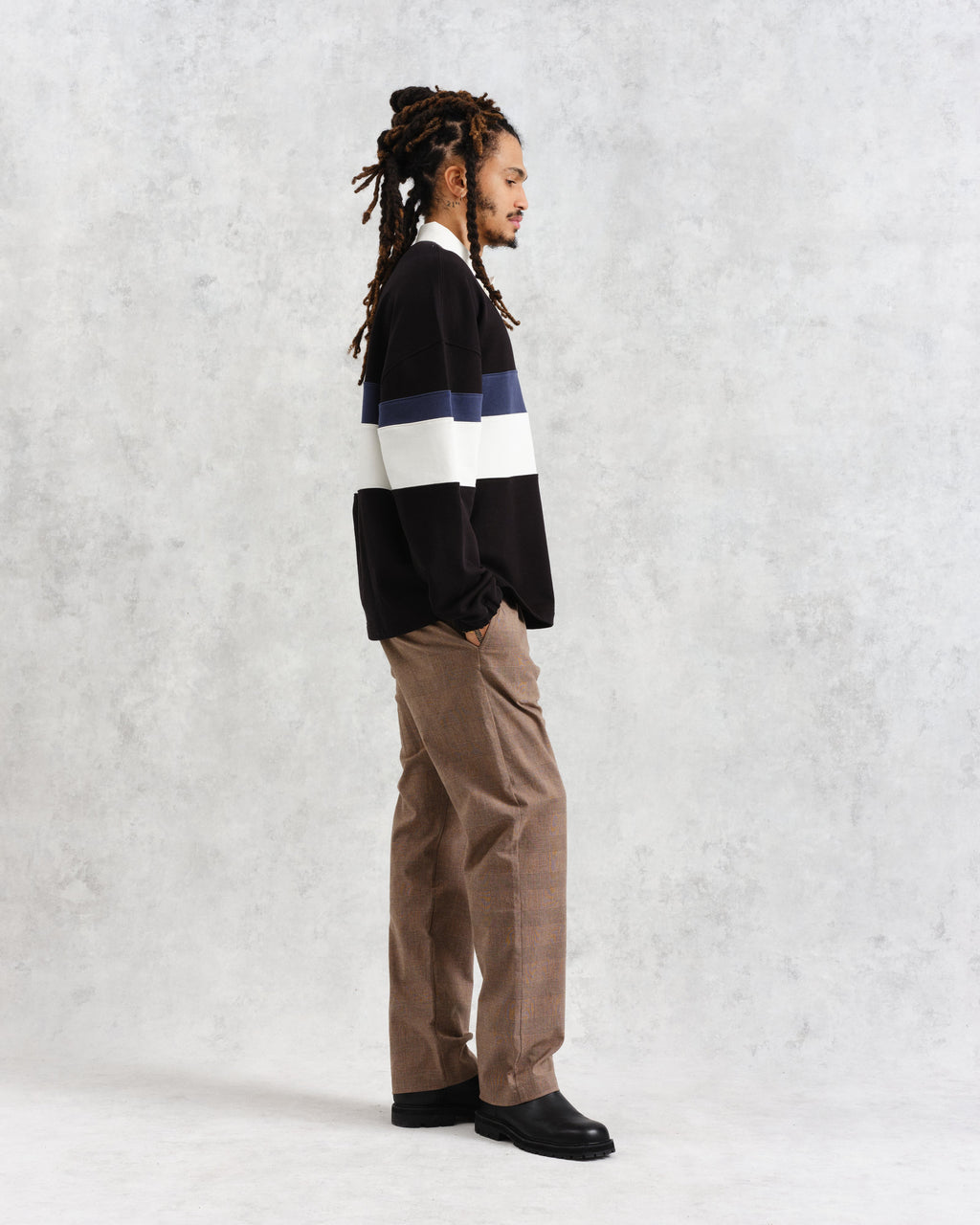 Bow - Black Striped Organic Cotton Rugby Shirt