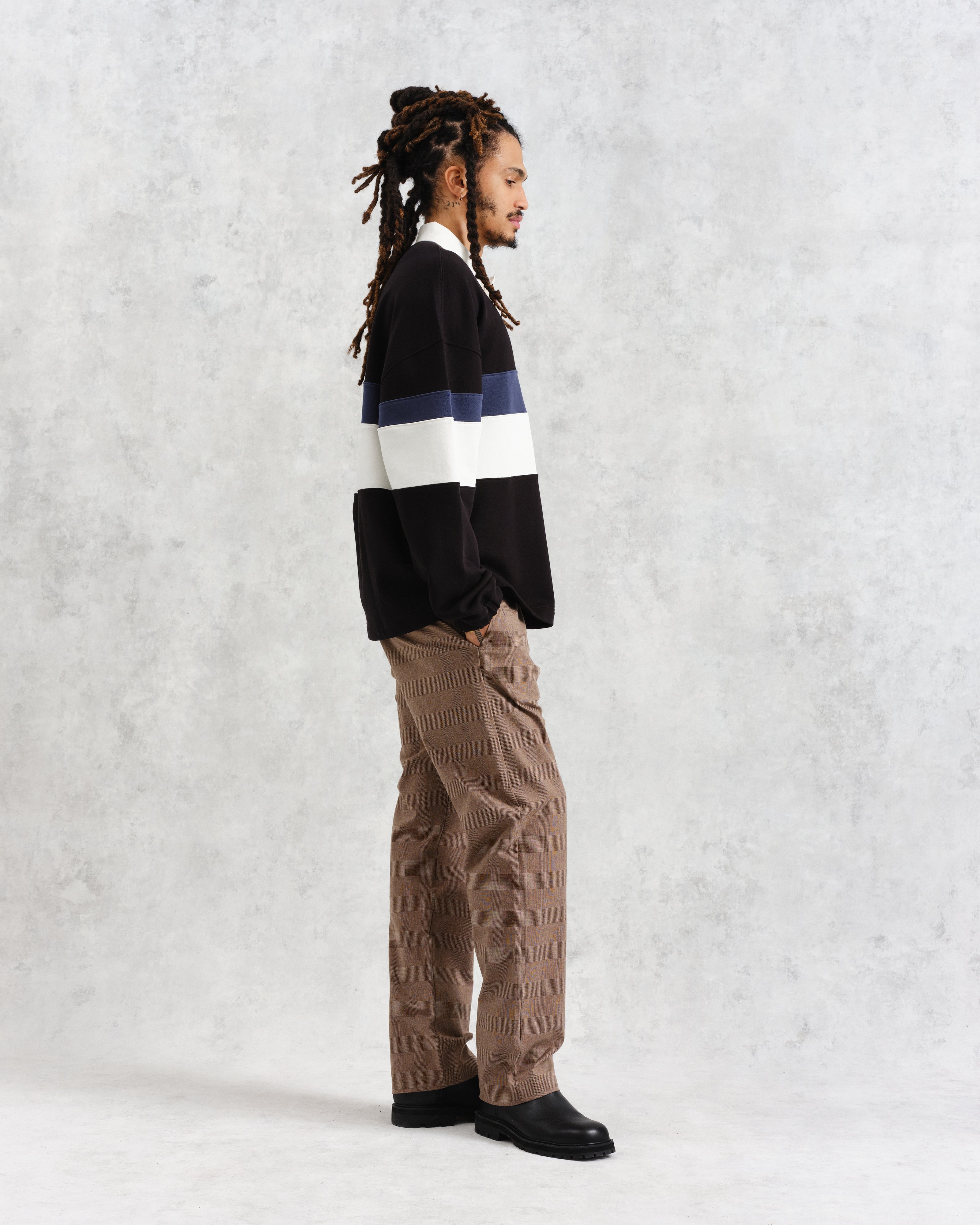 Bow - Black Striped Organic Cotton Rugby Shirt