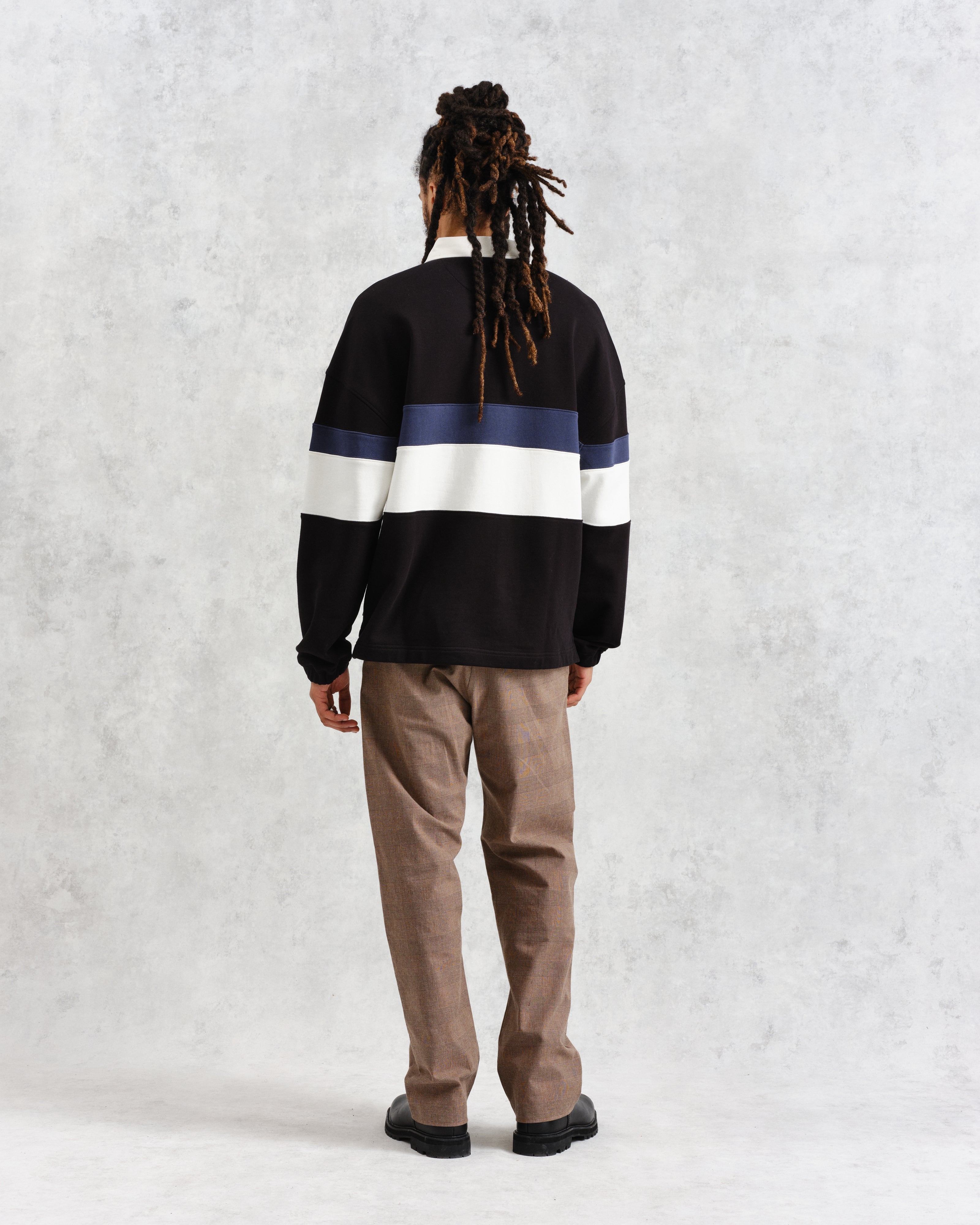 Bow - Black Striped Organic Cotton Rugby Shirt