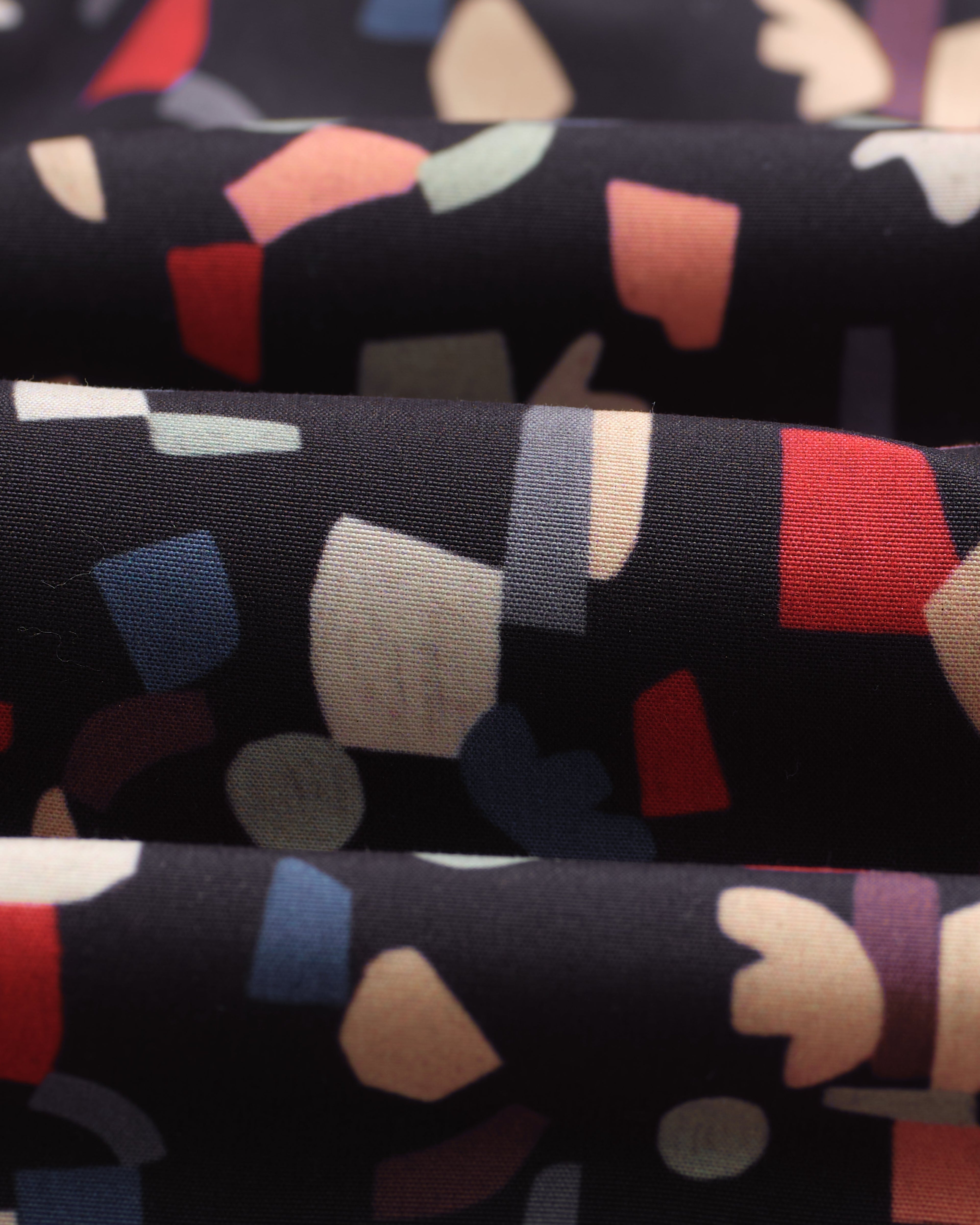 Brockwell - Black Geometric Logo Swim Shorts