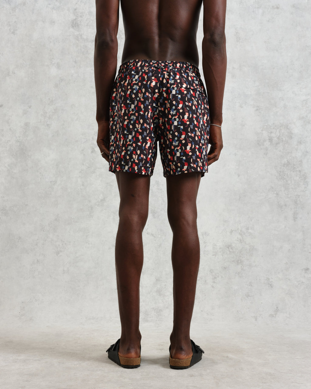 Brockwell - Black Geometric Logo Swim Shorts