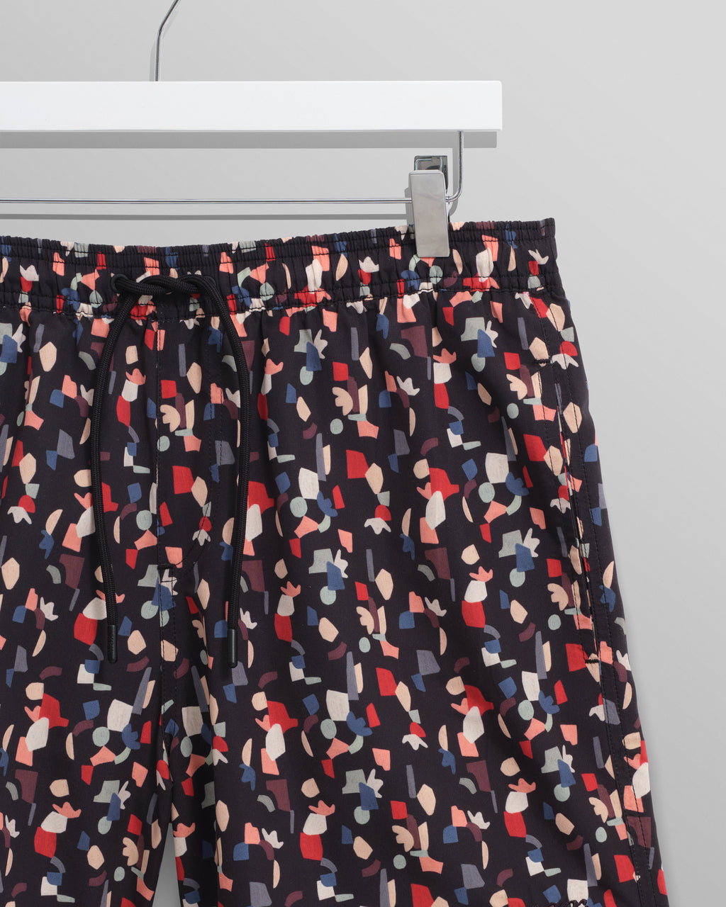 Brockwell - Black Geometric Logo Swim Shorts