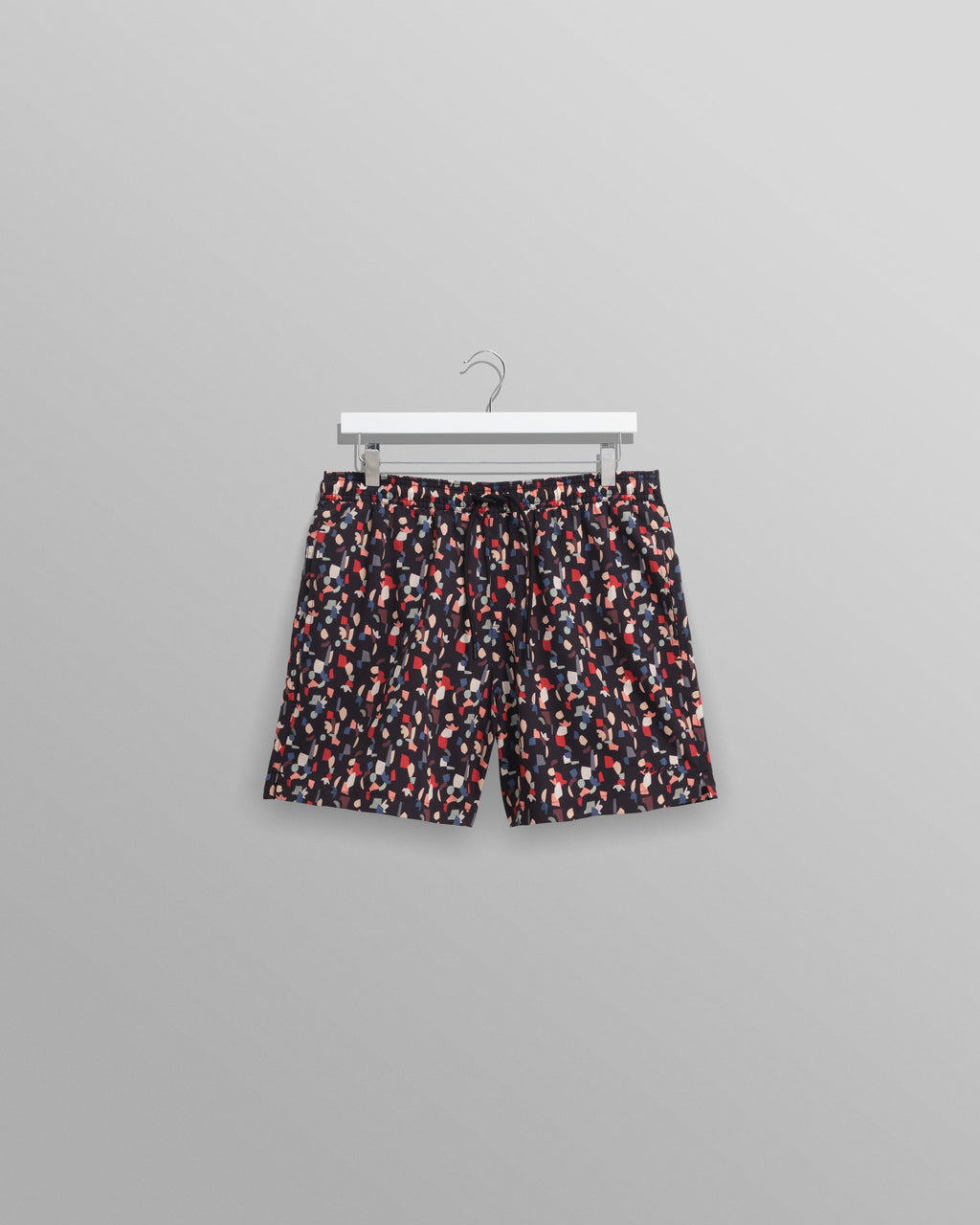Brockwell - Black Geometric Logo Swim Shorts