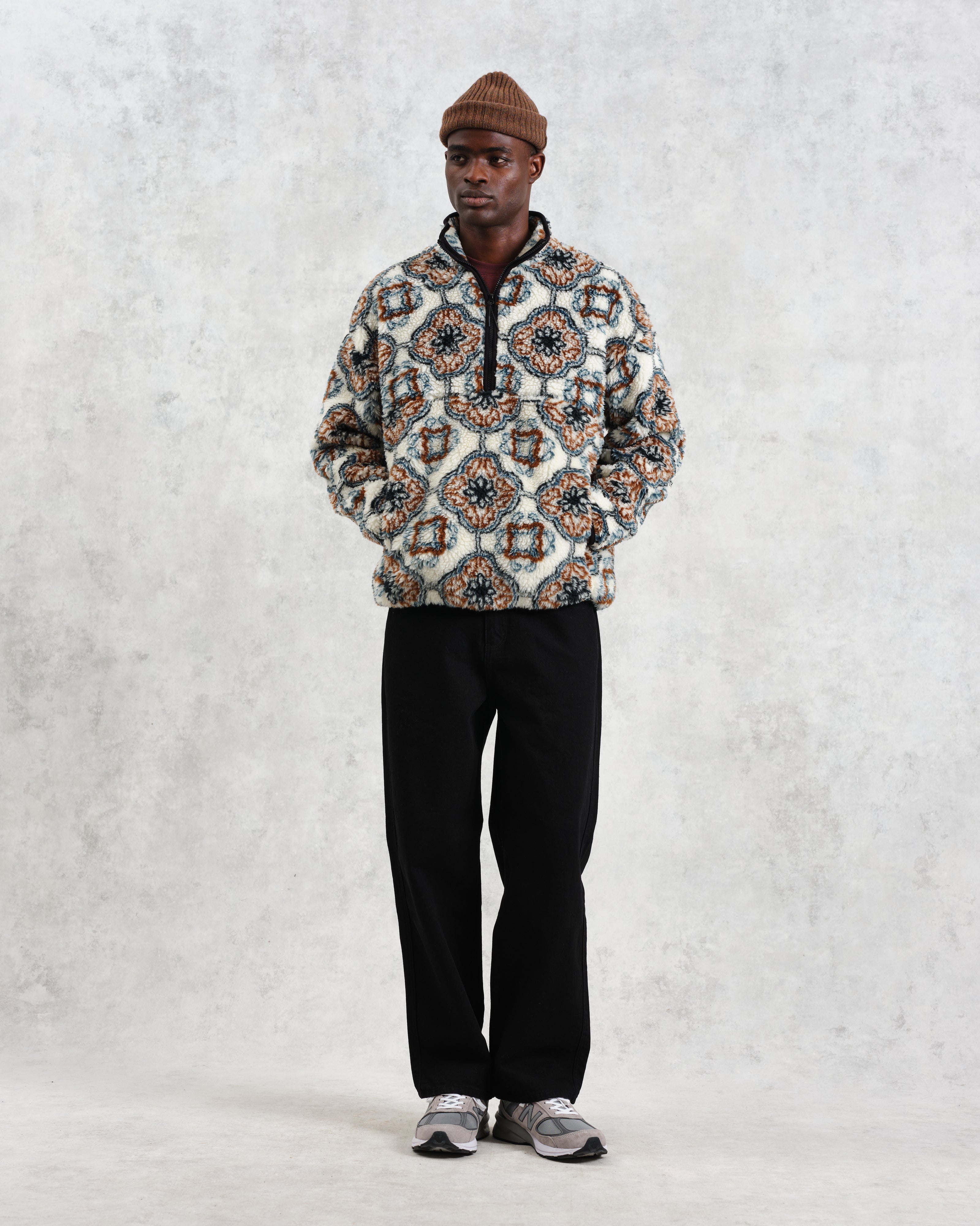 Camley - Ecru Tile Print Fleece