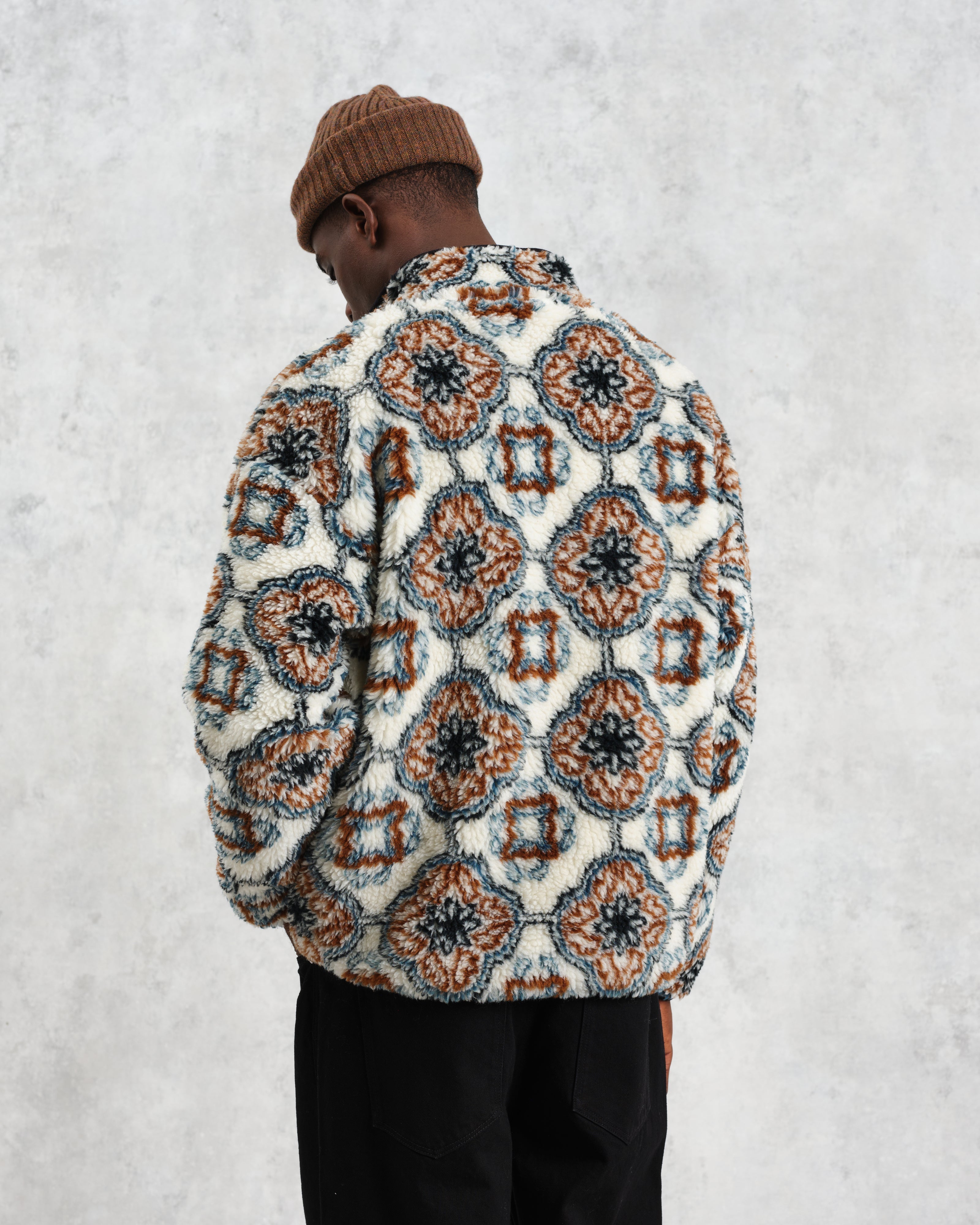 Camley - Ecru Tile Print Fleece