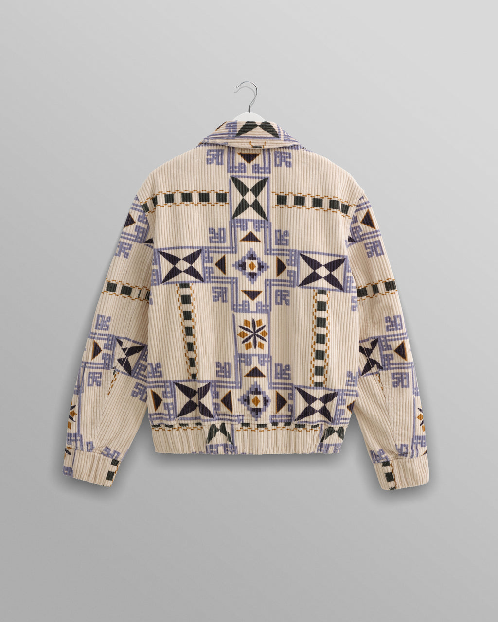 Cartha - Ecru Geometric Corduroy Jacket