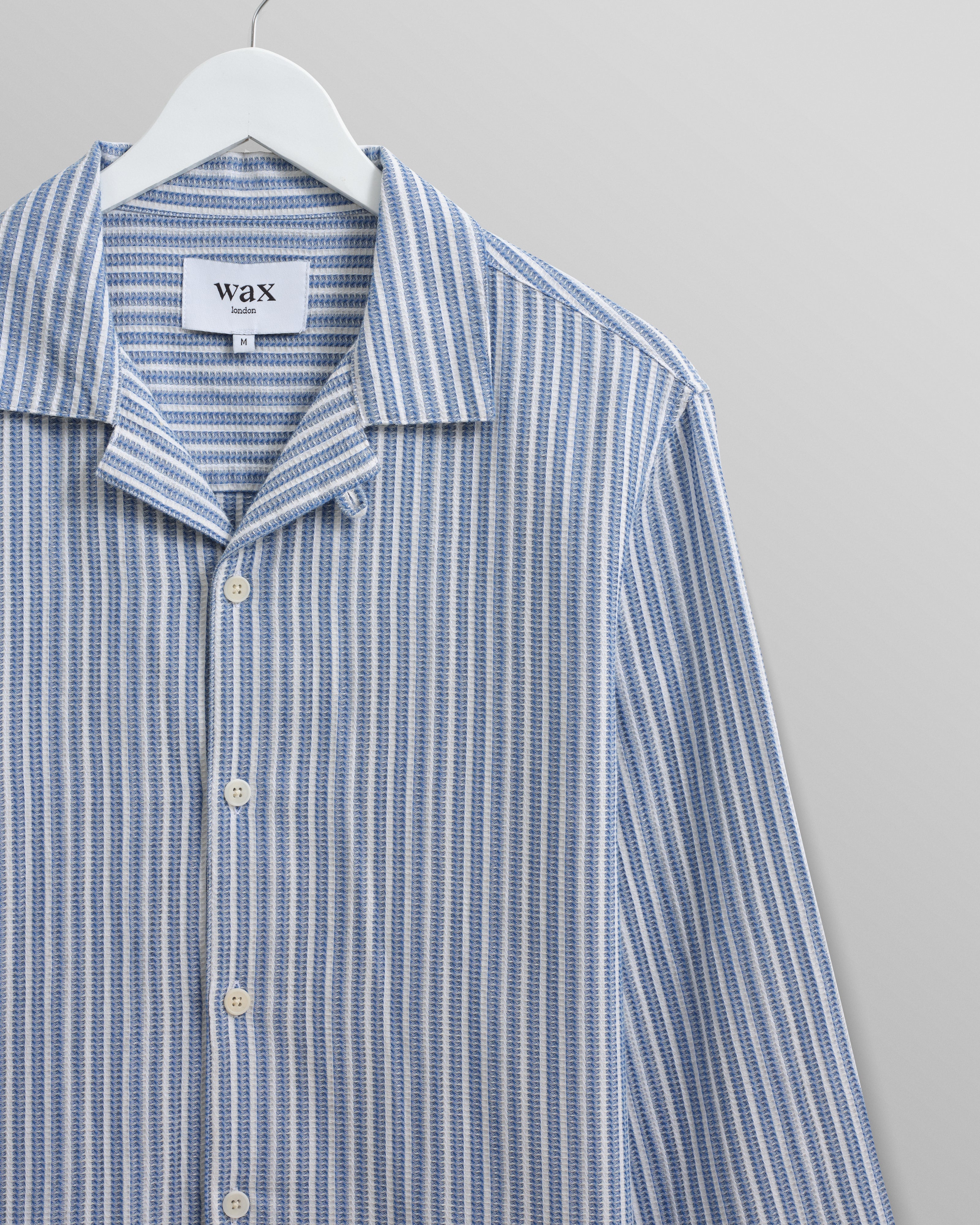 Corey - Blue And White Twisted Stripe Cotton Shirt