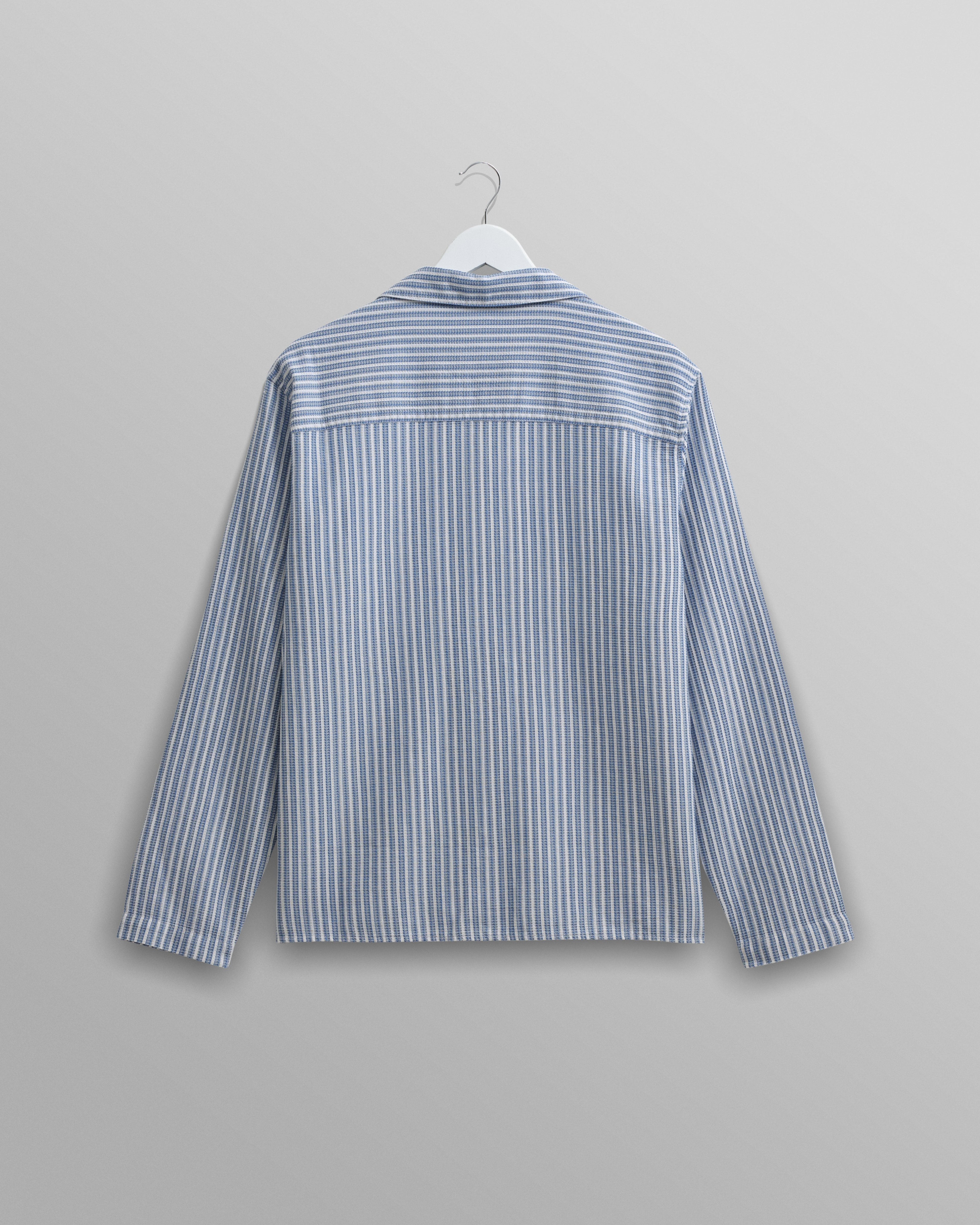 Corey - Blue And White Twisted Stripe Cotton Shirt