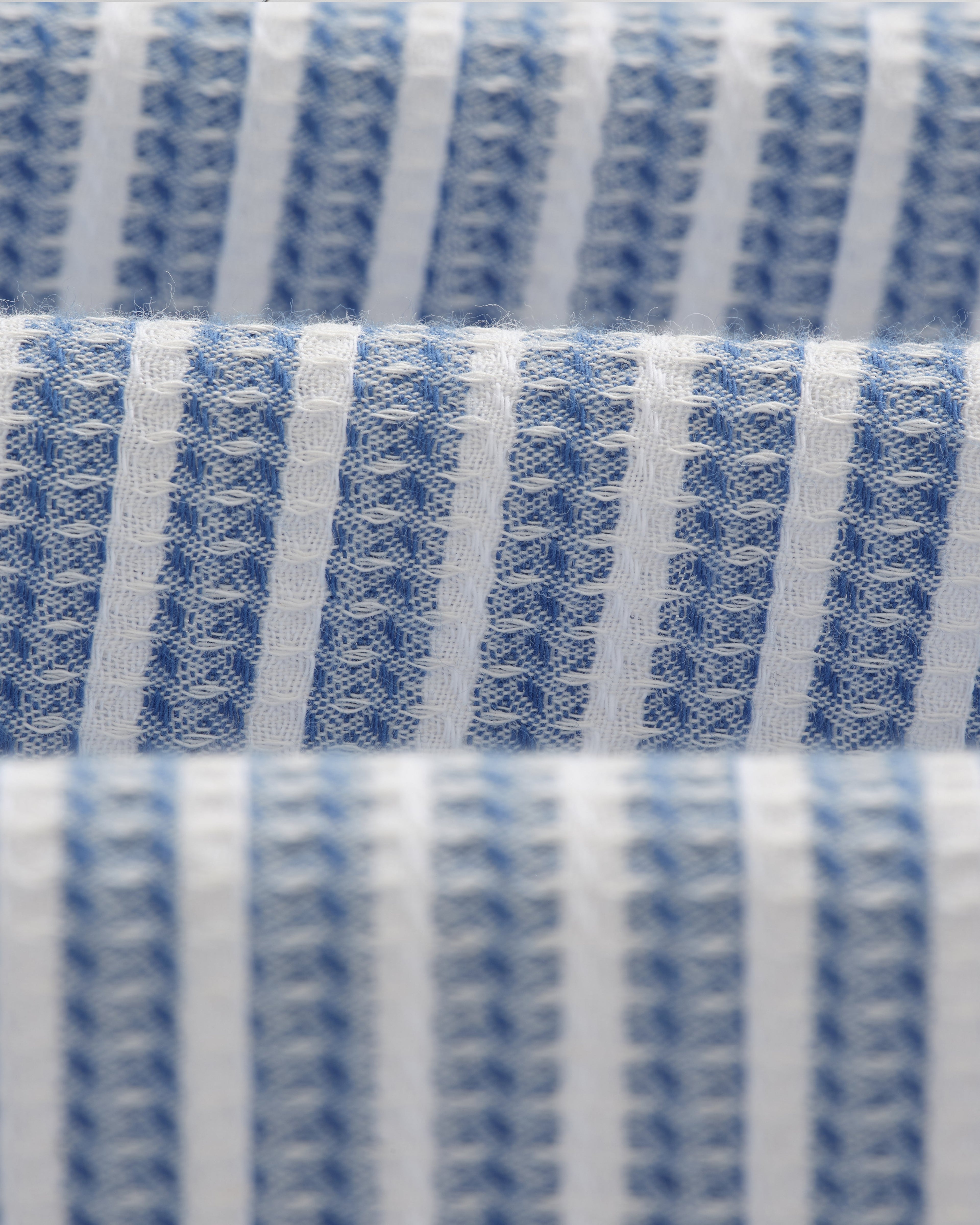 Corey - Blue And White Twisted Stripe Cotton Shirt