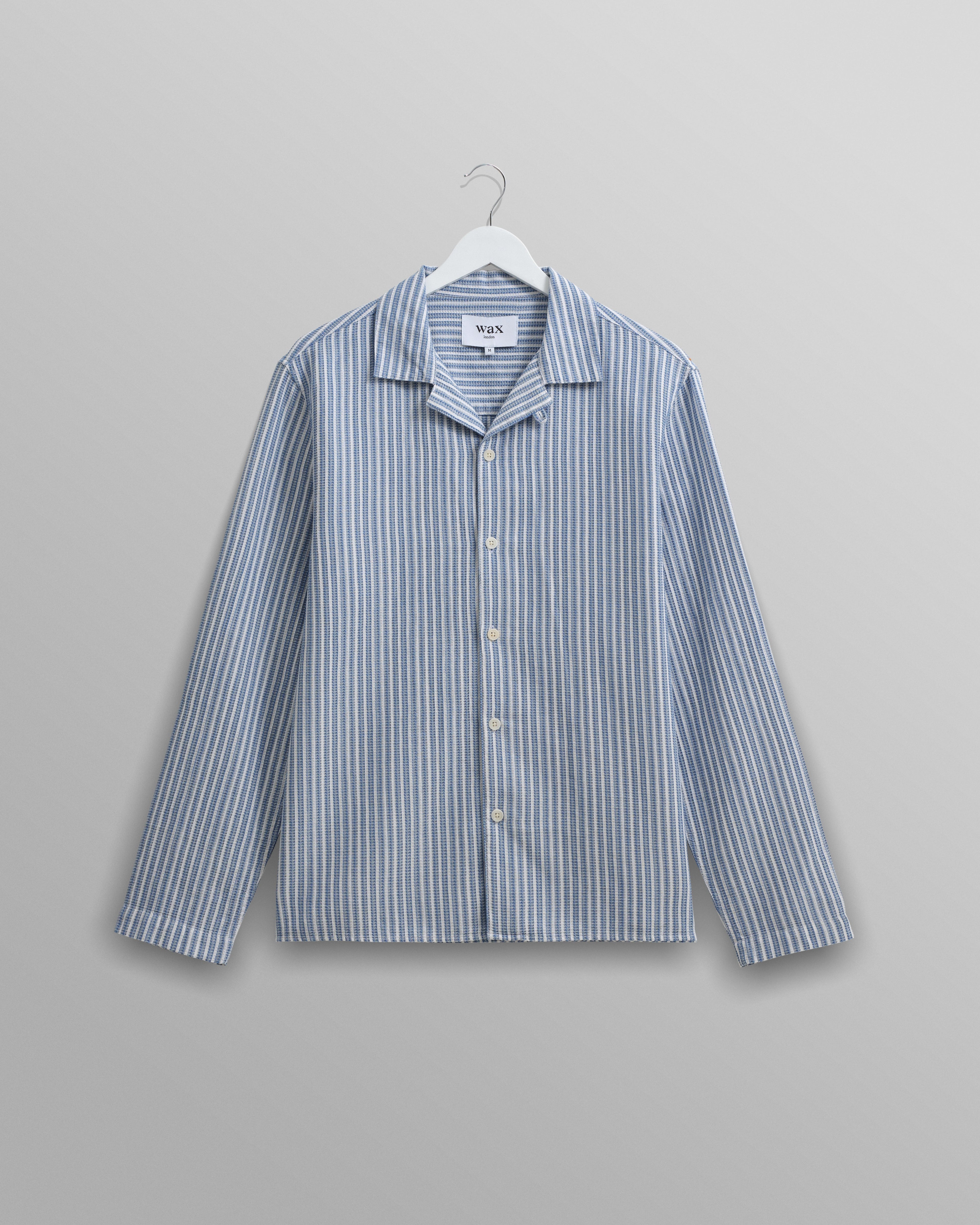 Corey - Blue And White Twisted Stripe Cotton Shirt