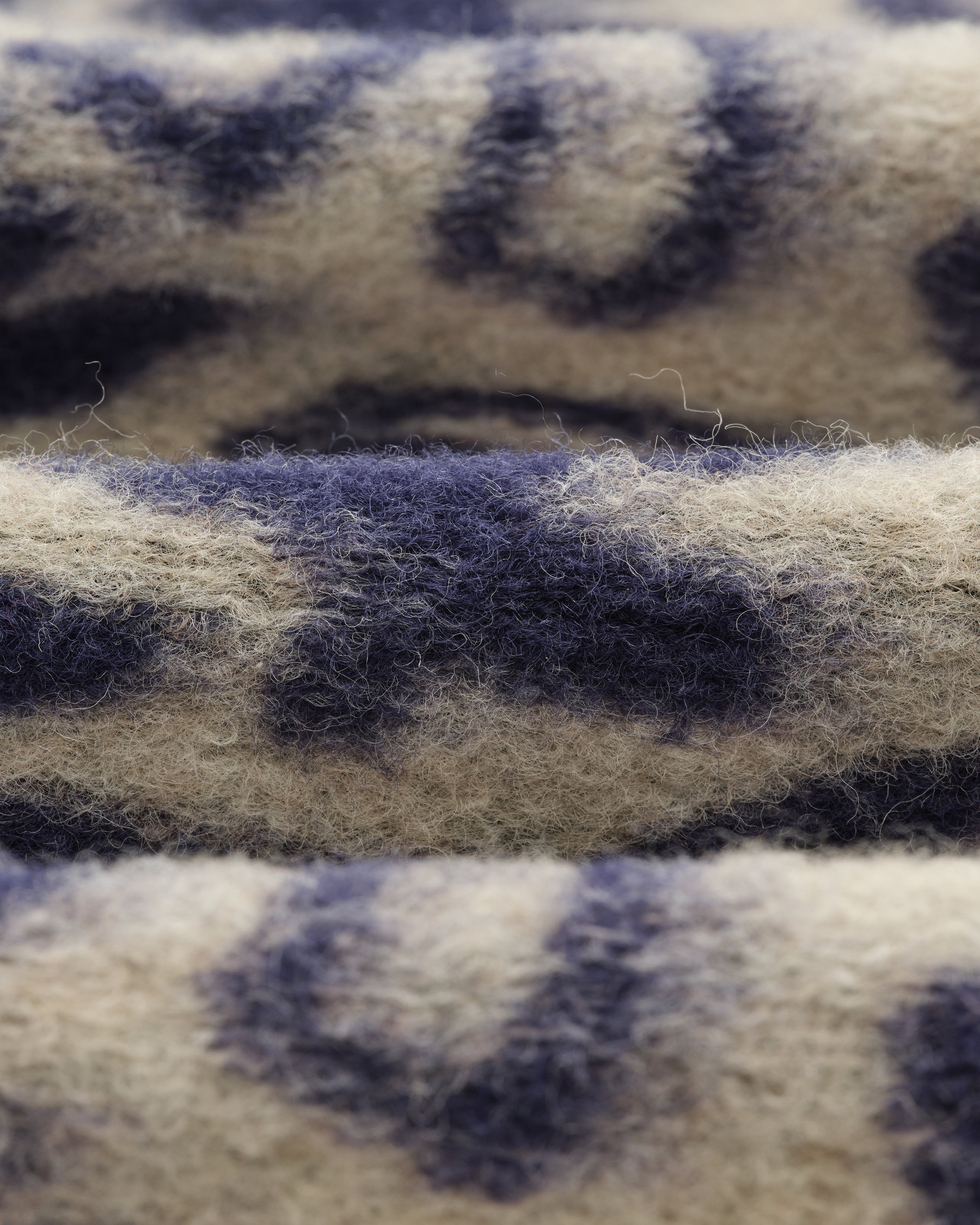 Cozi - Ecru And Navy Squiggle Fleece Jacket
