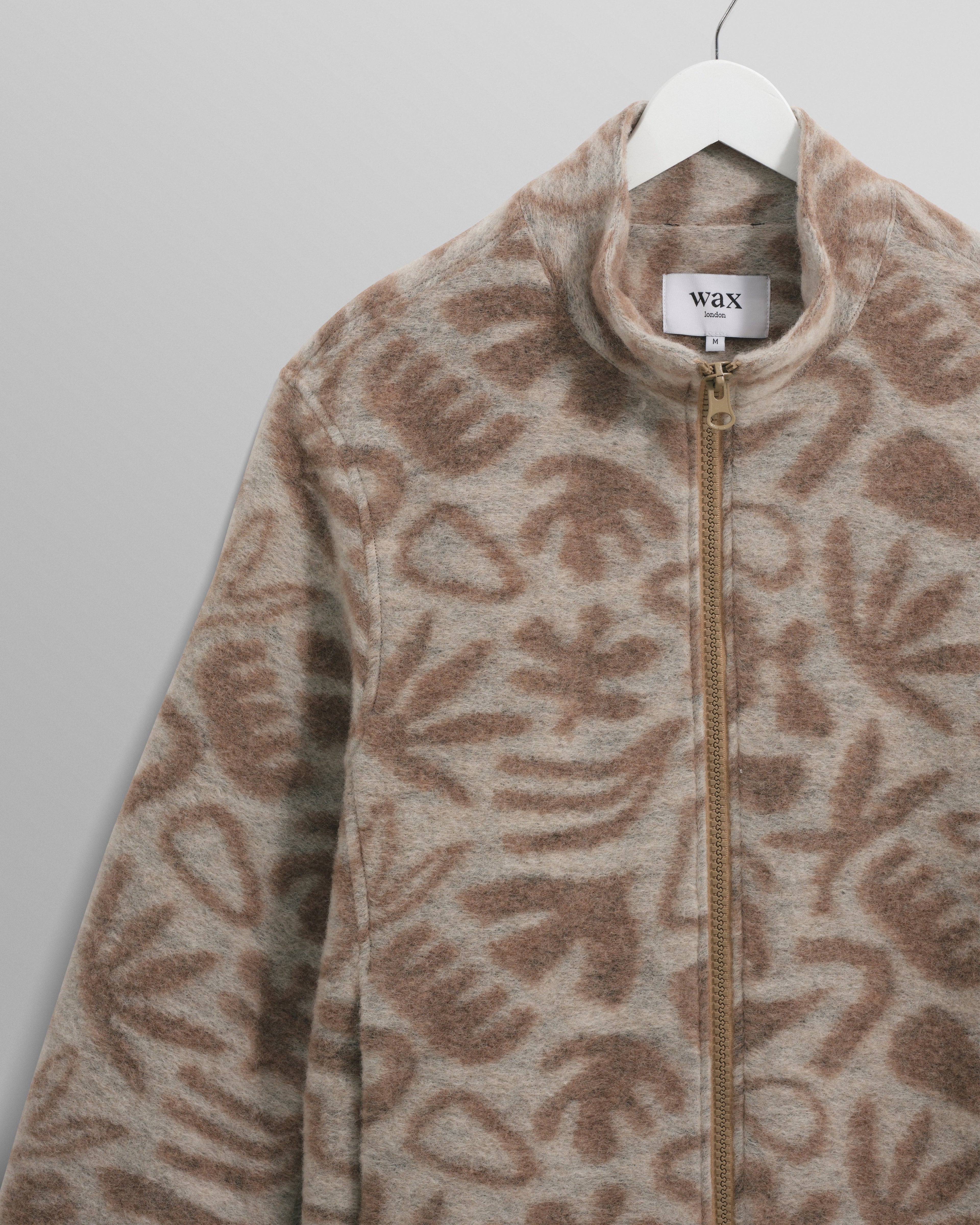 Cozi - Ecru Squiggle Fleece Jacket