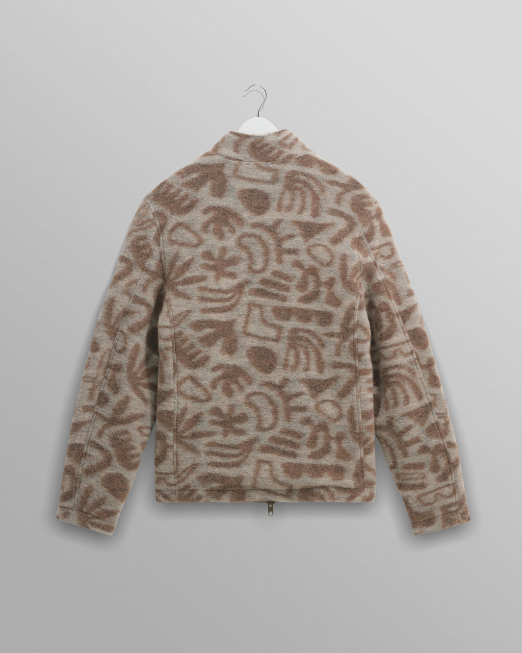 Cozi - Ecru Squiggle Fleece Jacket