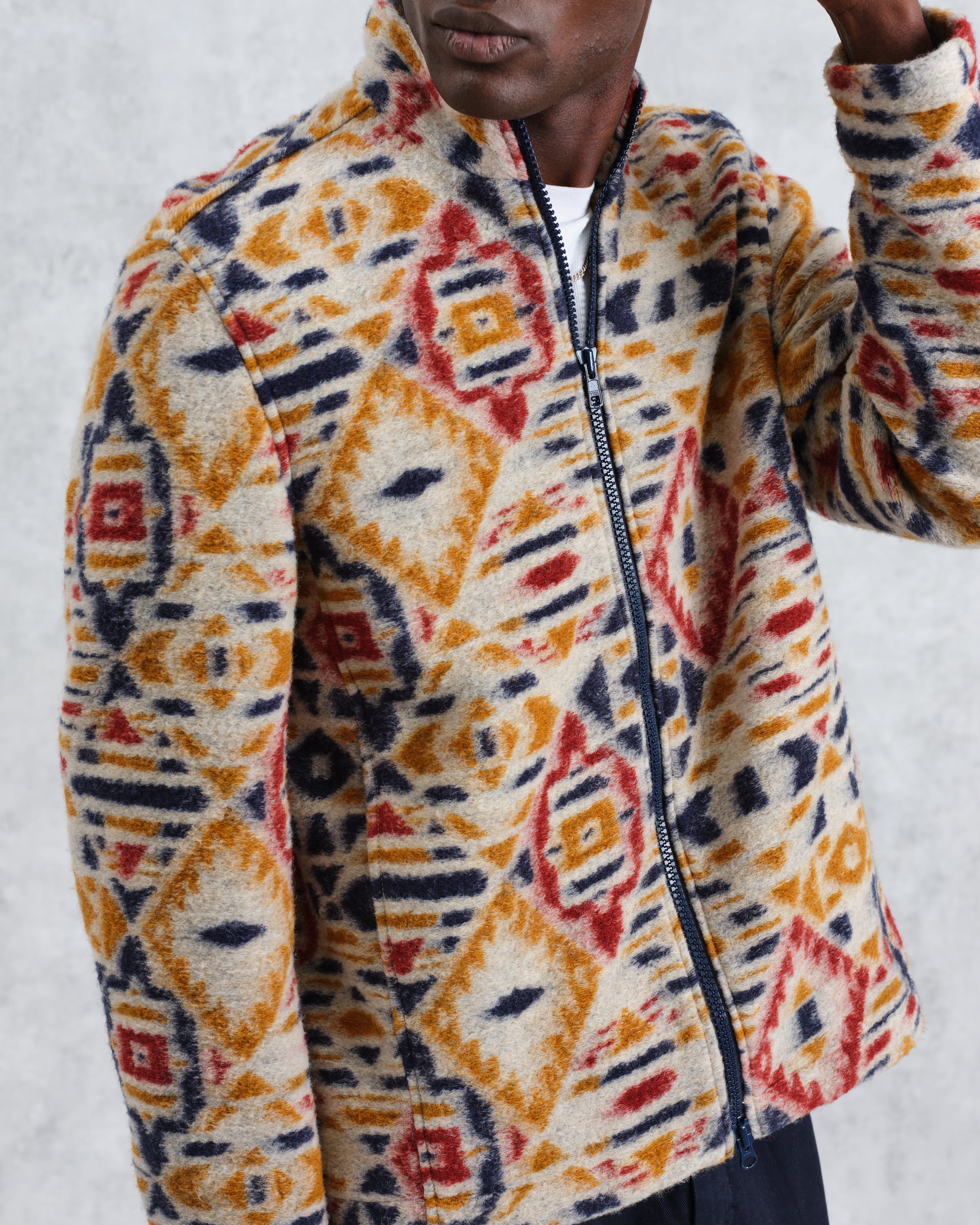 Cozi - Multicolour Geometric Fleece Jacket