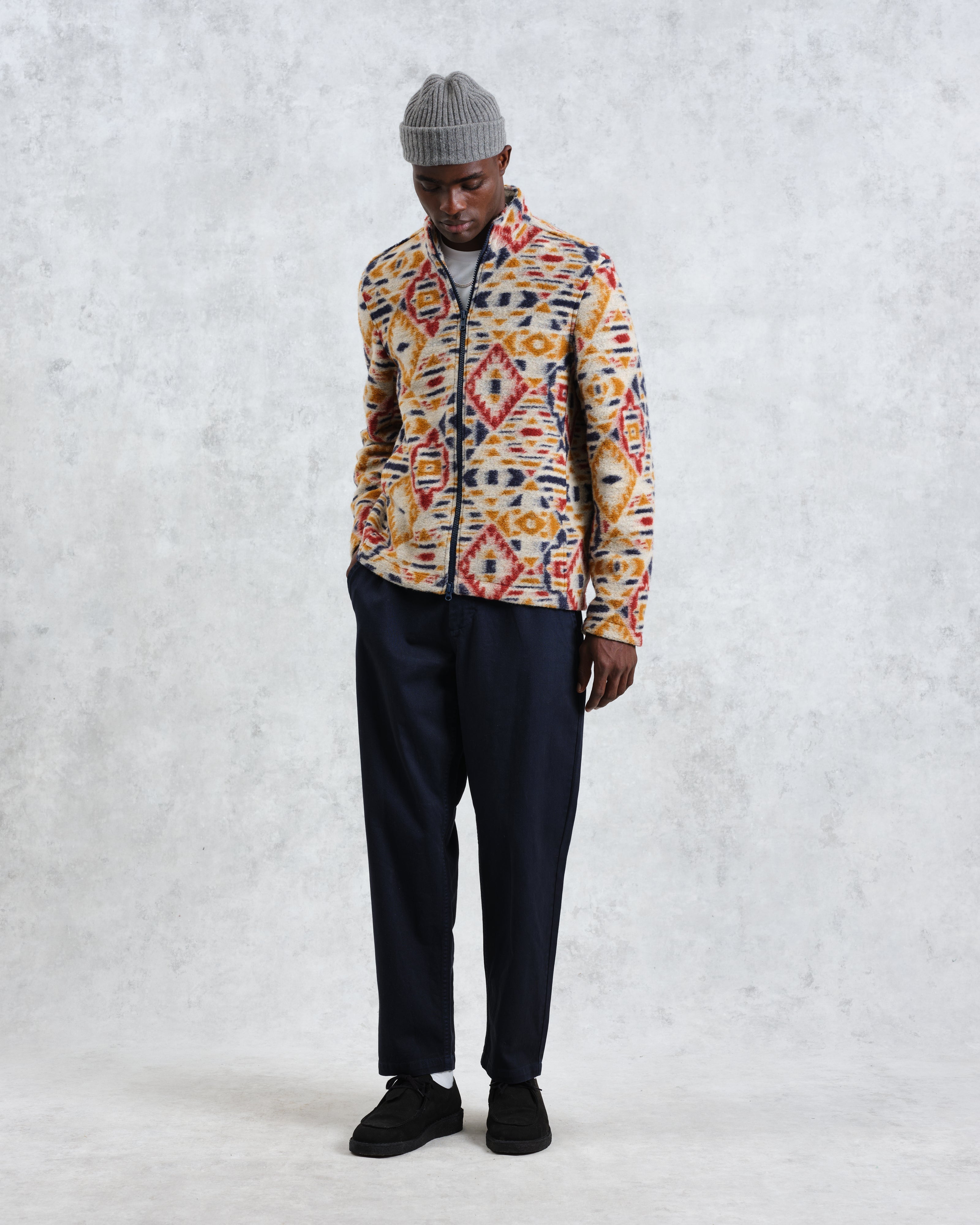 Cozi - Multicolour Geometric Fleece Jacket