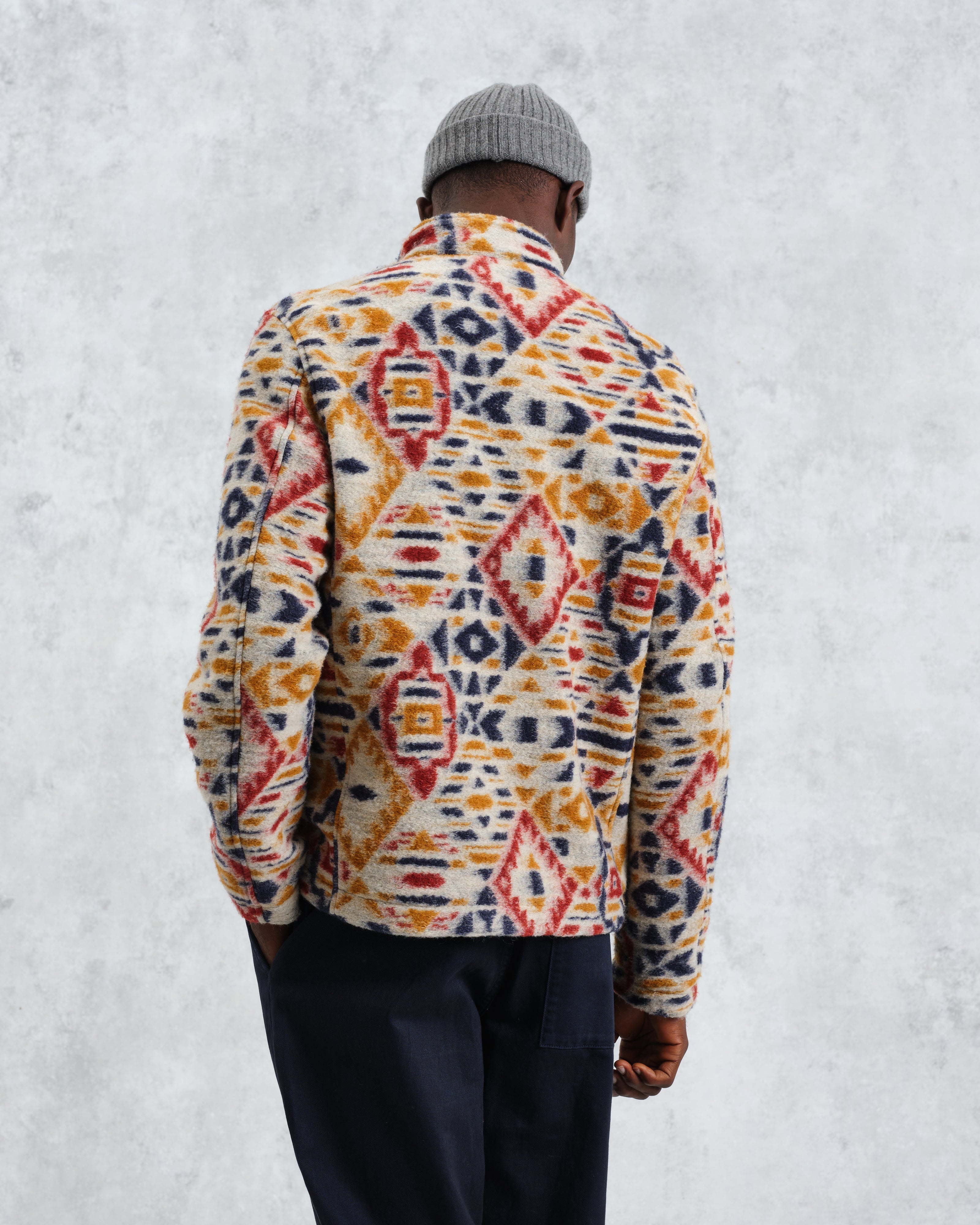 Cozi - Multicolour Geometric Fleece Jacket