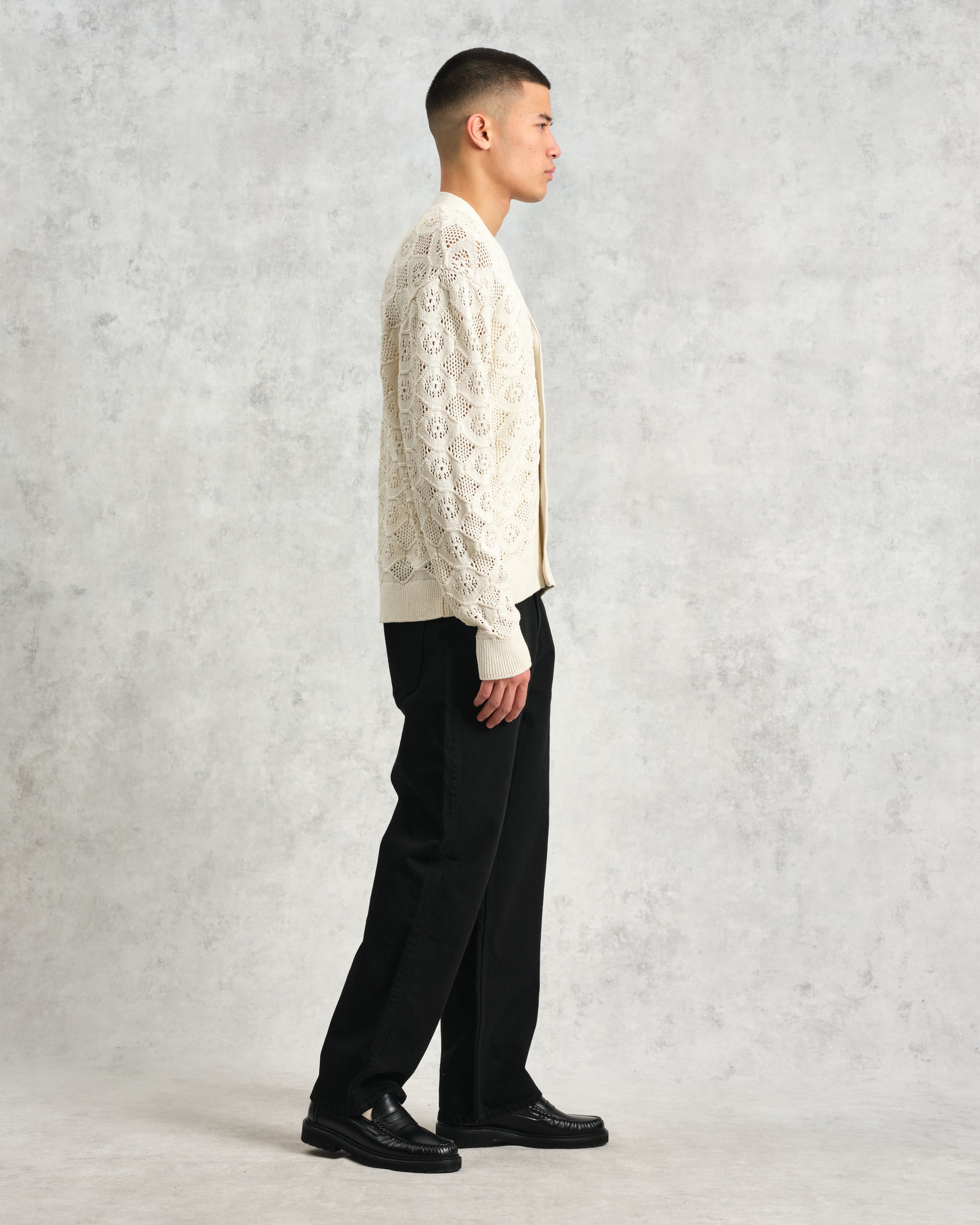 Crosby - Ecru Pointelle Cotton Cardigan
