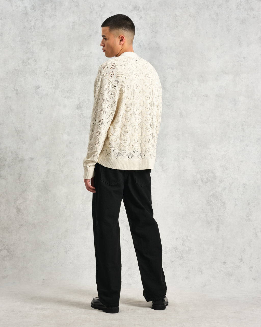 Crosby - Ecru Pointelle Cotton Cardigan