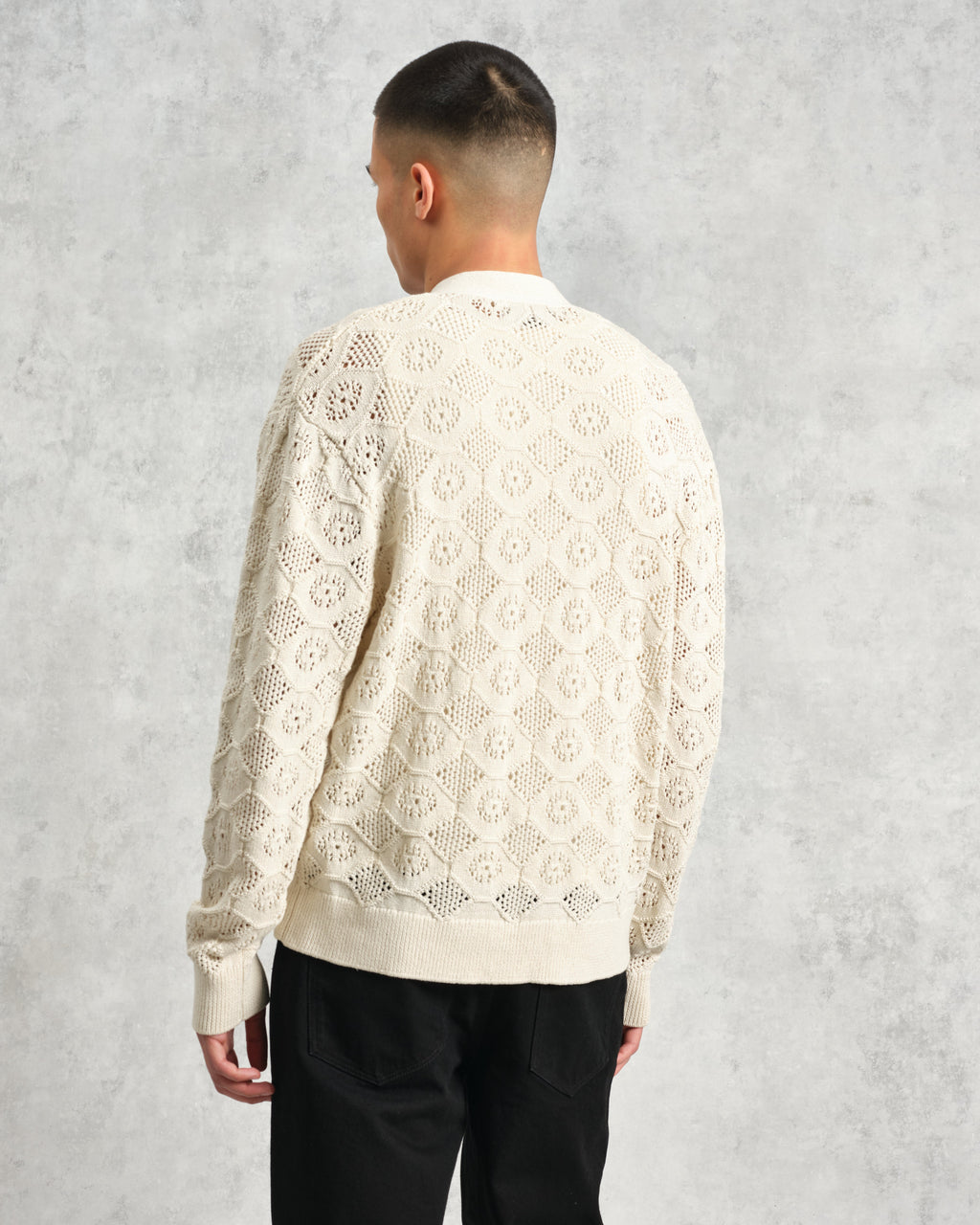 Crosby - Ecru Pointelle Cotton Cardigan