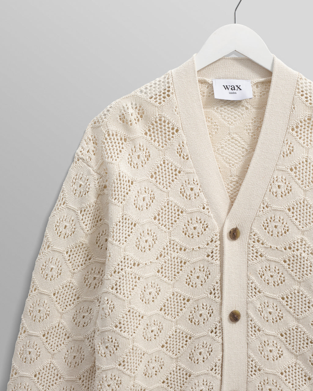 Crosby - Ecru Pointelle Cotton Cardigan