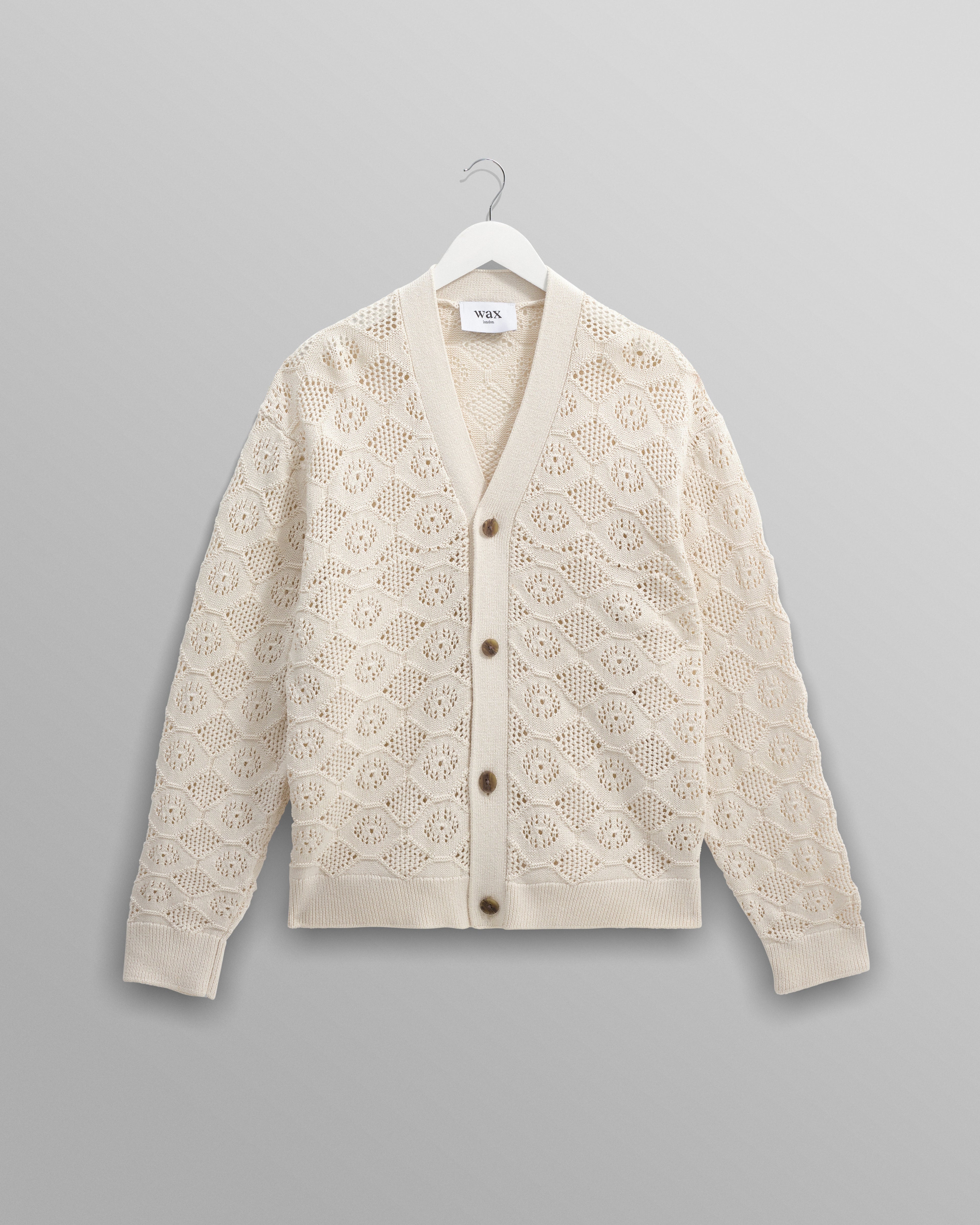 Crosby - Ecru Pointelle Cotton Cardigan