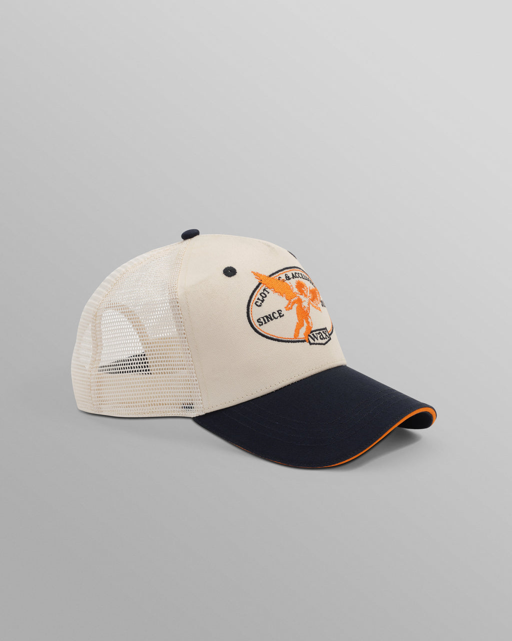 Dale - Ecru And Navy Cherub Trucker Cap