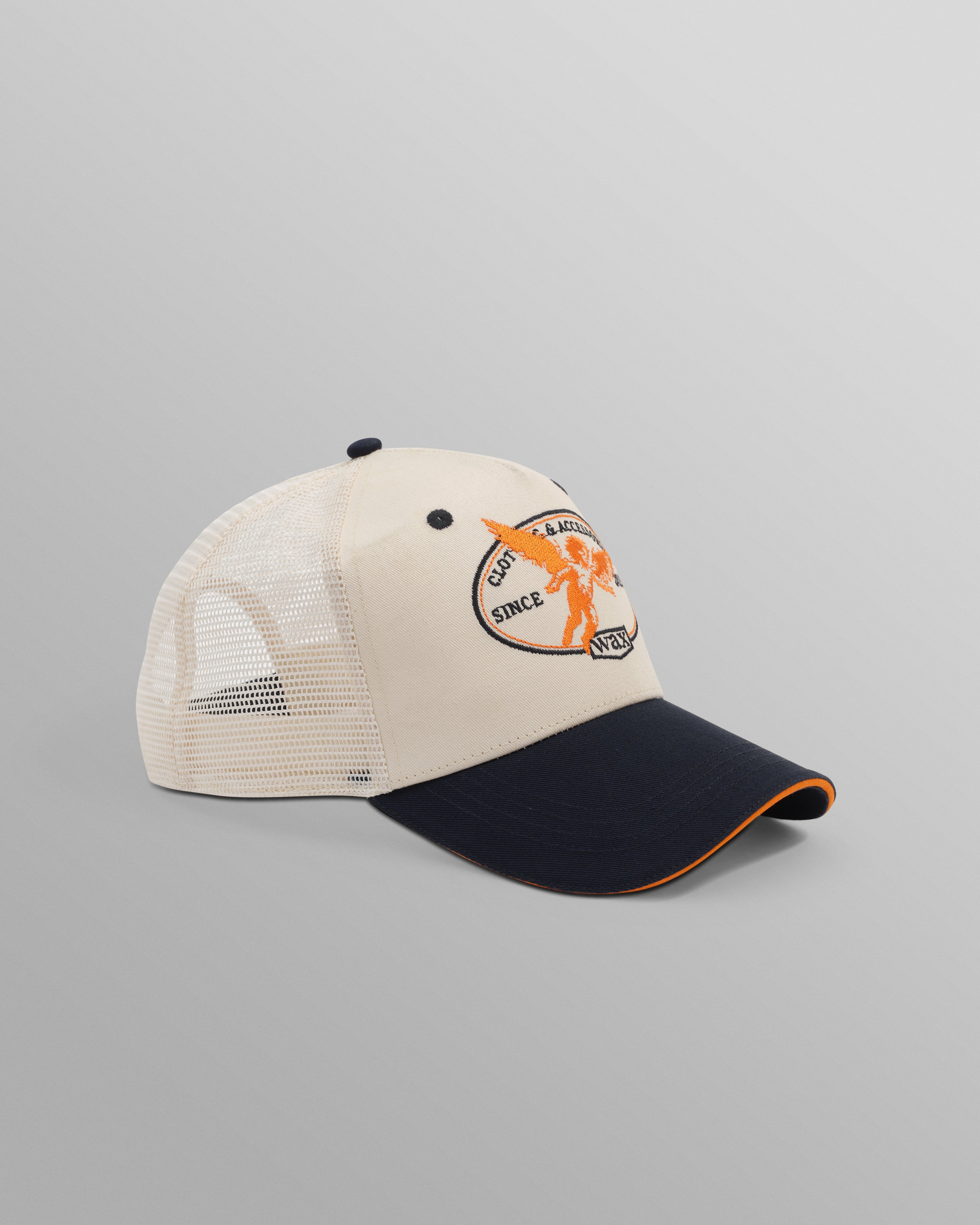 Dale - Ecru And Navy Cherub Trucker Cap