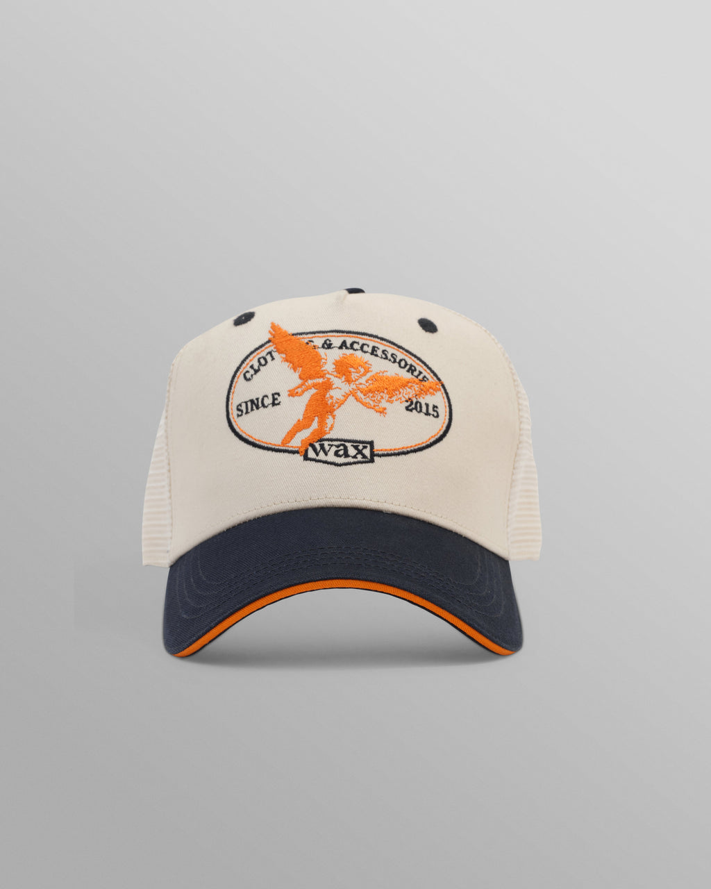 Dale - Ecru And Navy Cherub Trucker Cap
