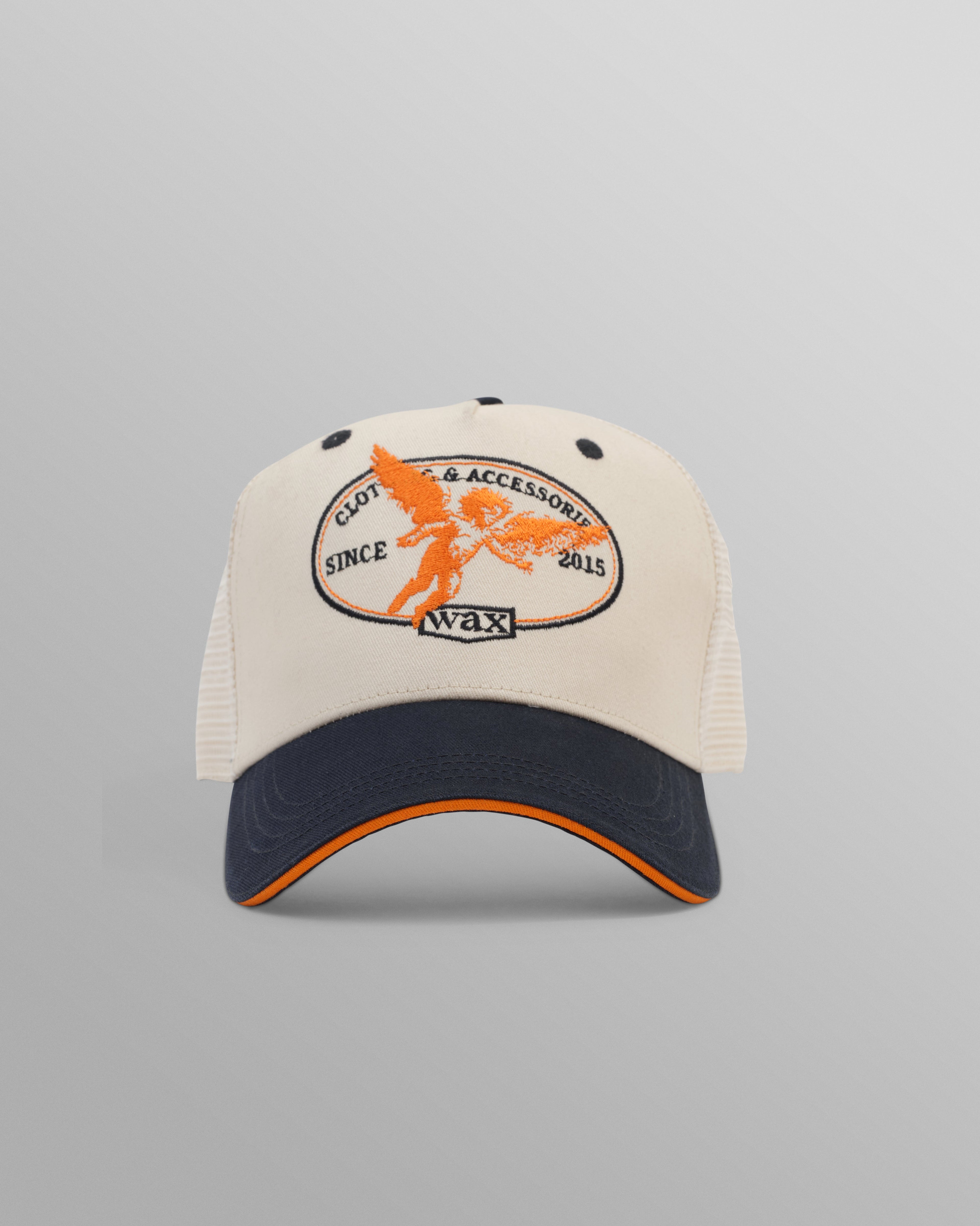 Dale - Ecru And Navy Cherub Trucker Cap