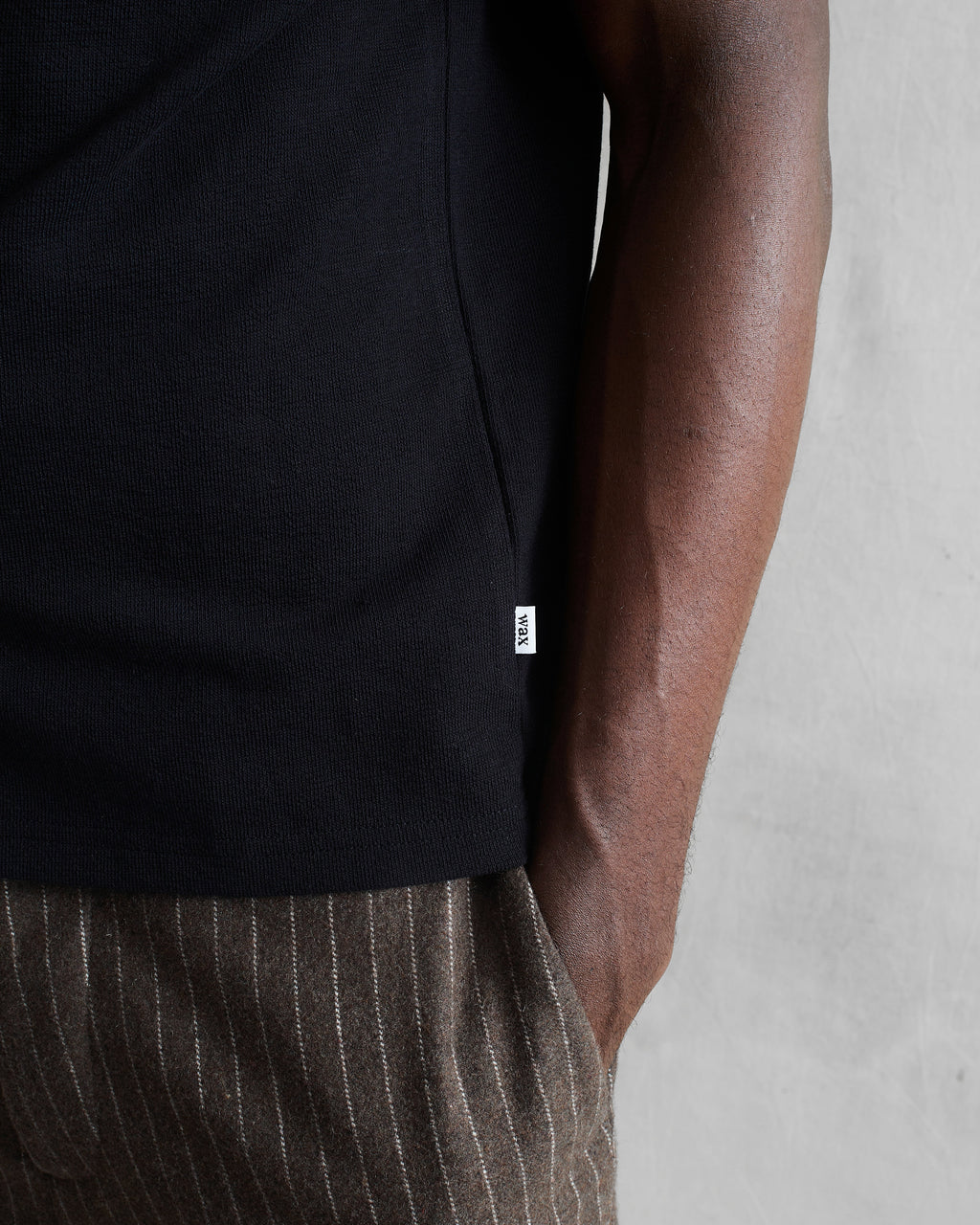 Dean - Black Textured Organic Cotton T-Shirt