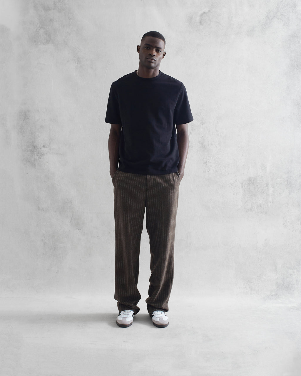 Dean - Black Textured Organic Cotton T-Shirt