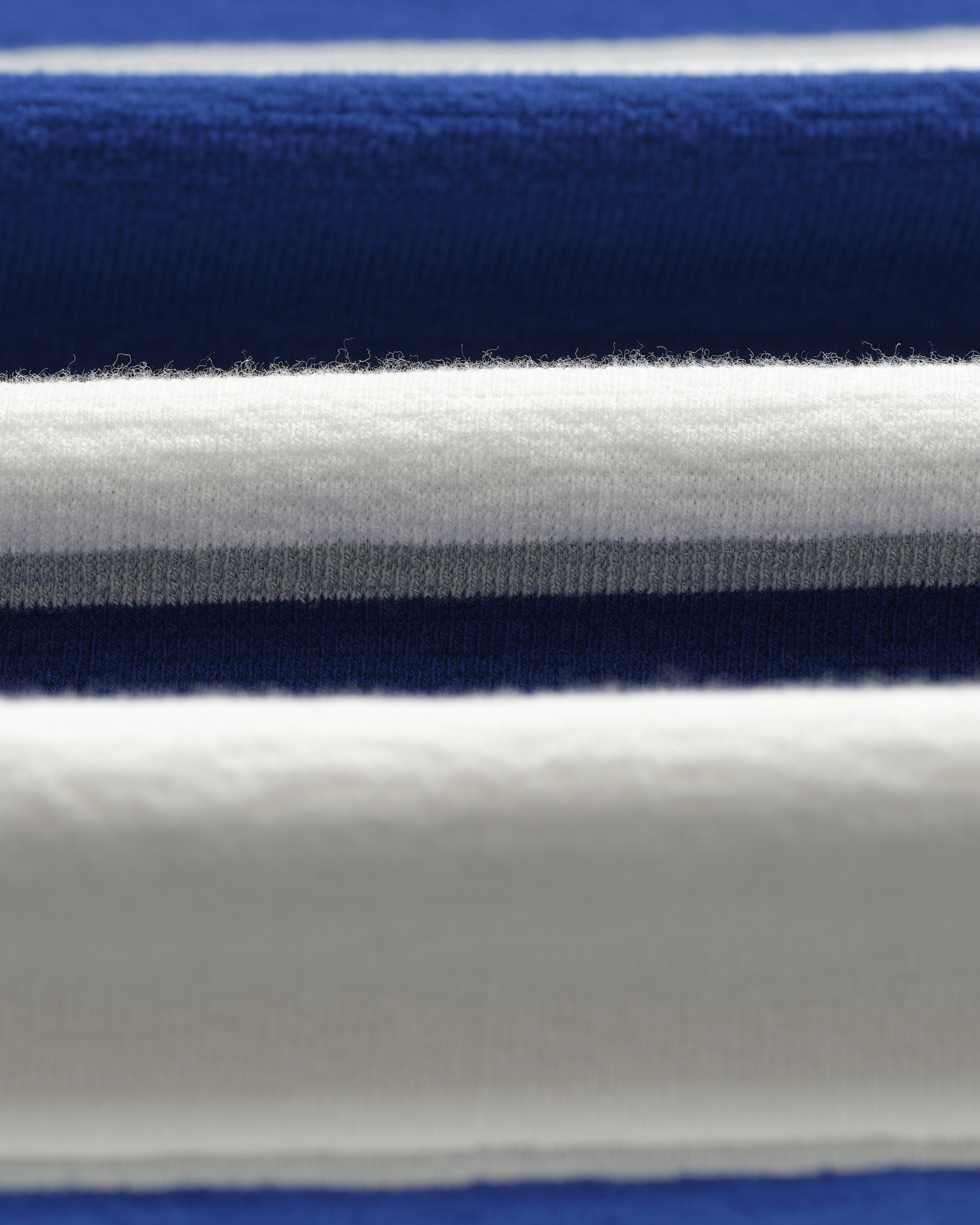 Dean - Blue And Ecru Stripe Textured Organic Cotton T-Shirt