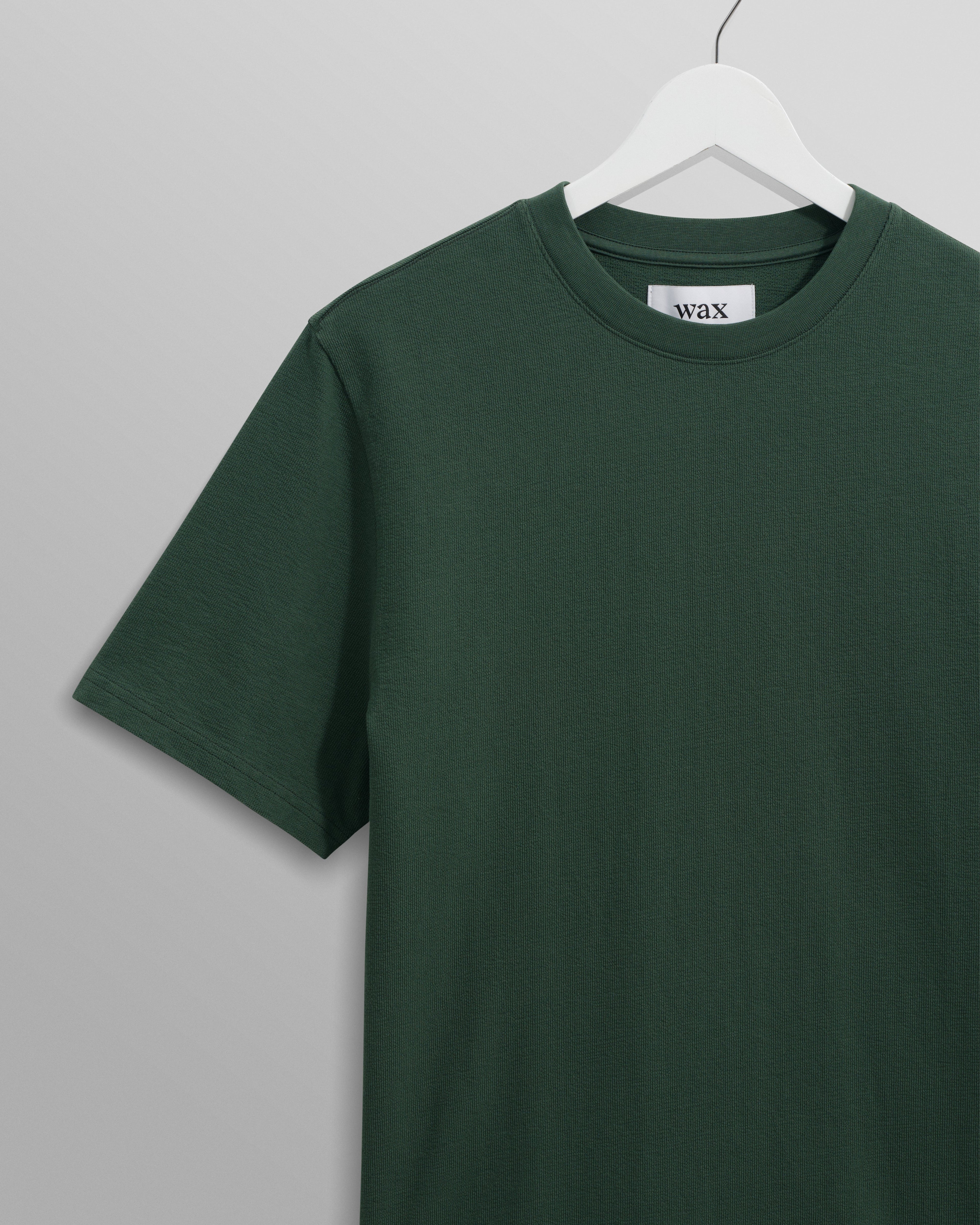 Dean - Dark Green Textured Organic Cotton T-Shirt