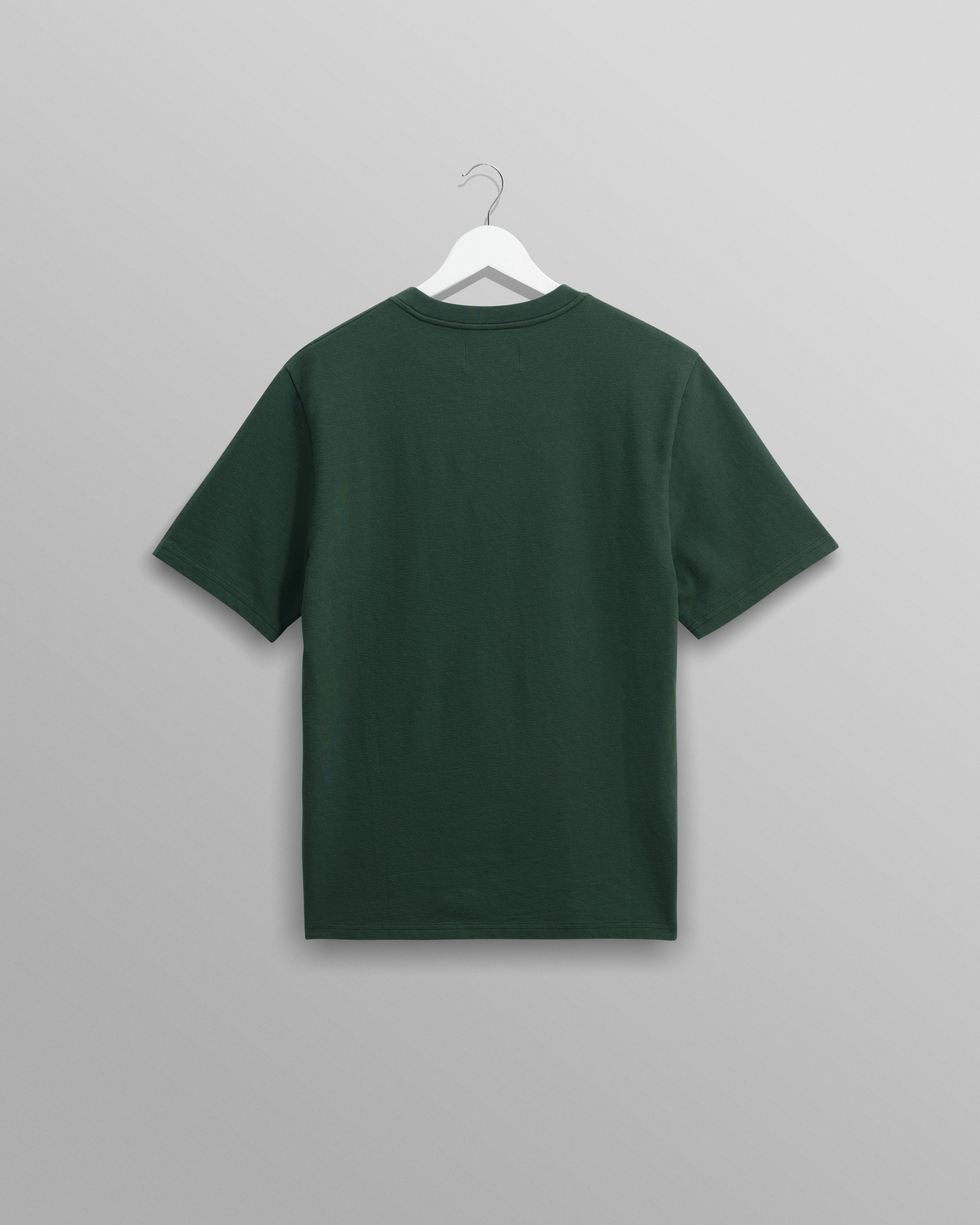Dean - Dark Green Textured Organic Cotton T-Shirt