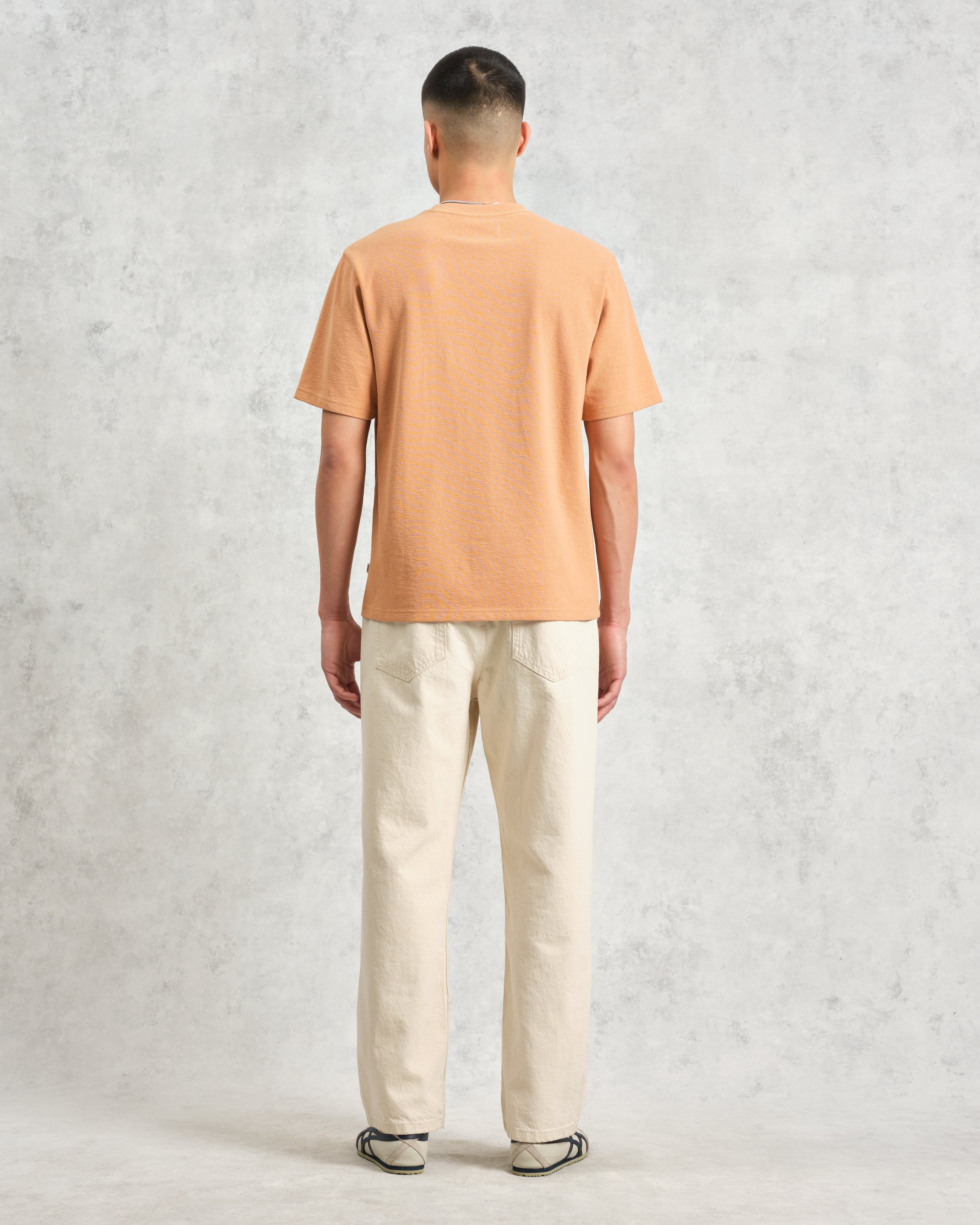 Dean - Dusty Orange Textured Organic Cotton T-Shirt
