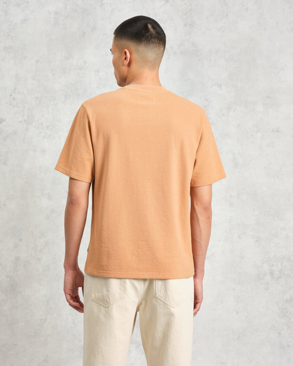 Dean - Dusty Orange Textured Organic Cotton T-Shirt