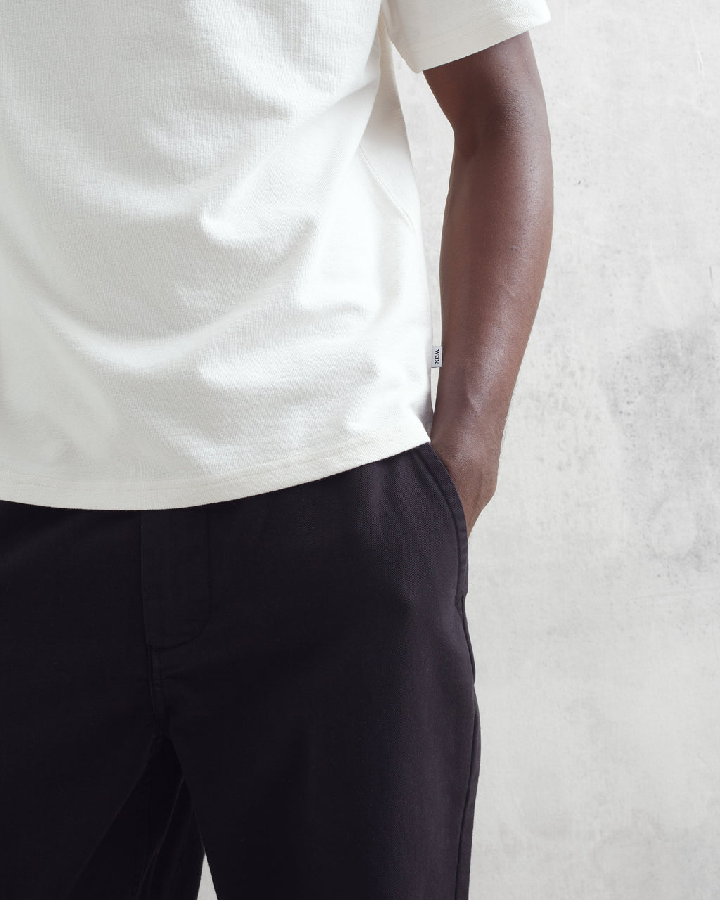 Dean - Ecru Textured Organic Cotton T-Shirt