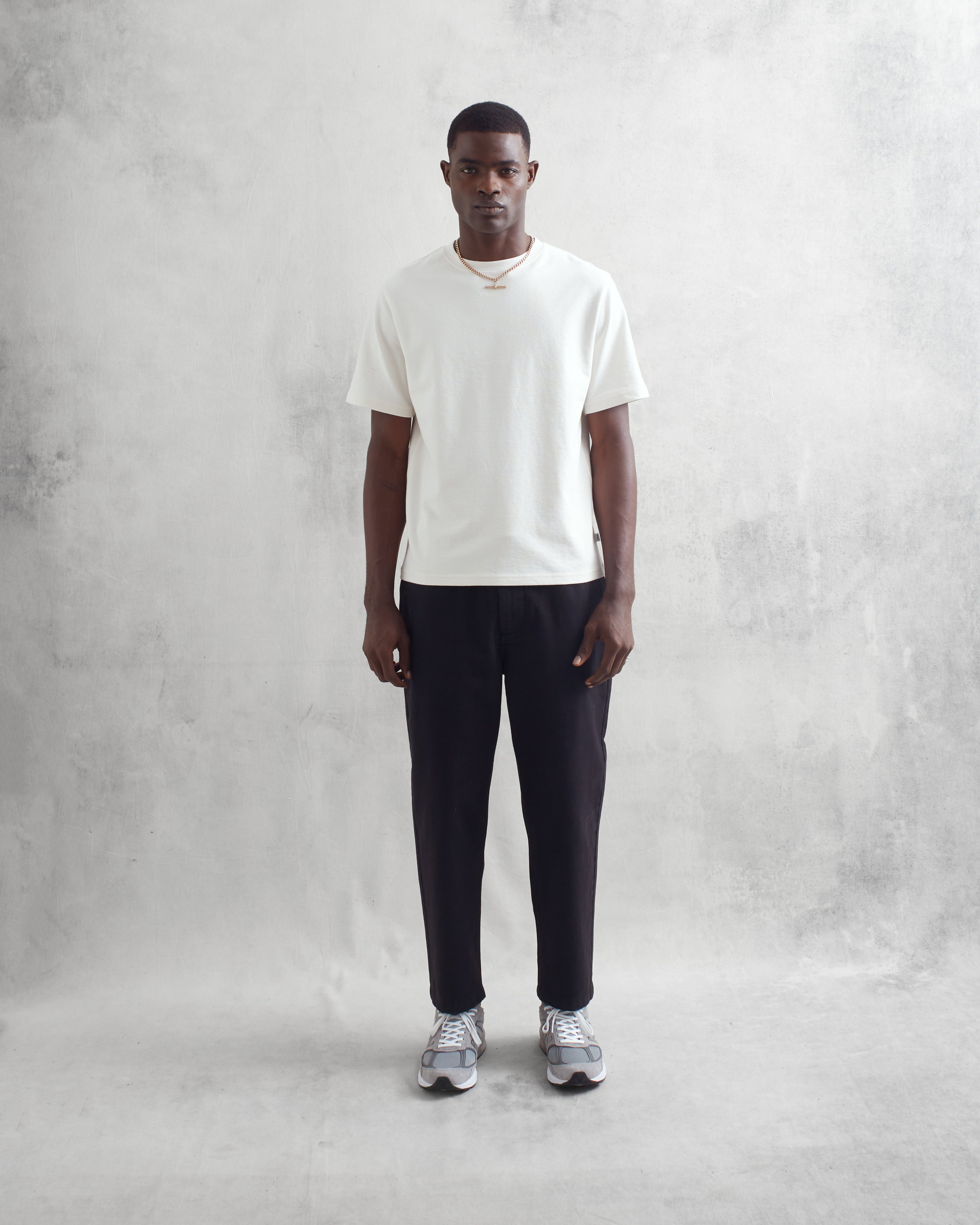 Dean - Ecru Textured Organic Cotton T-Shirt