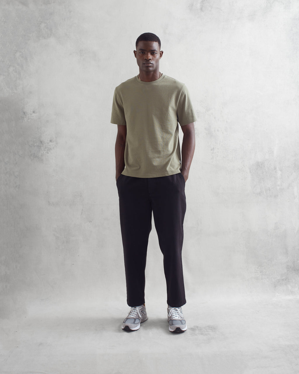 Dean - Green Textured Organic Cotton T-Shirt