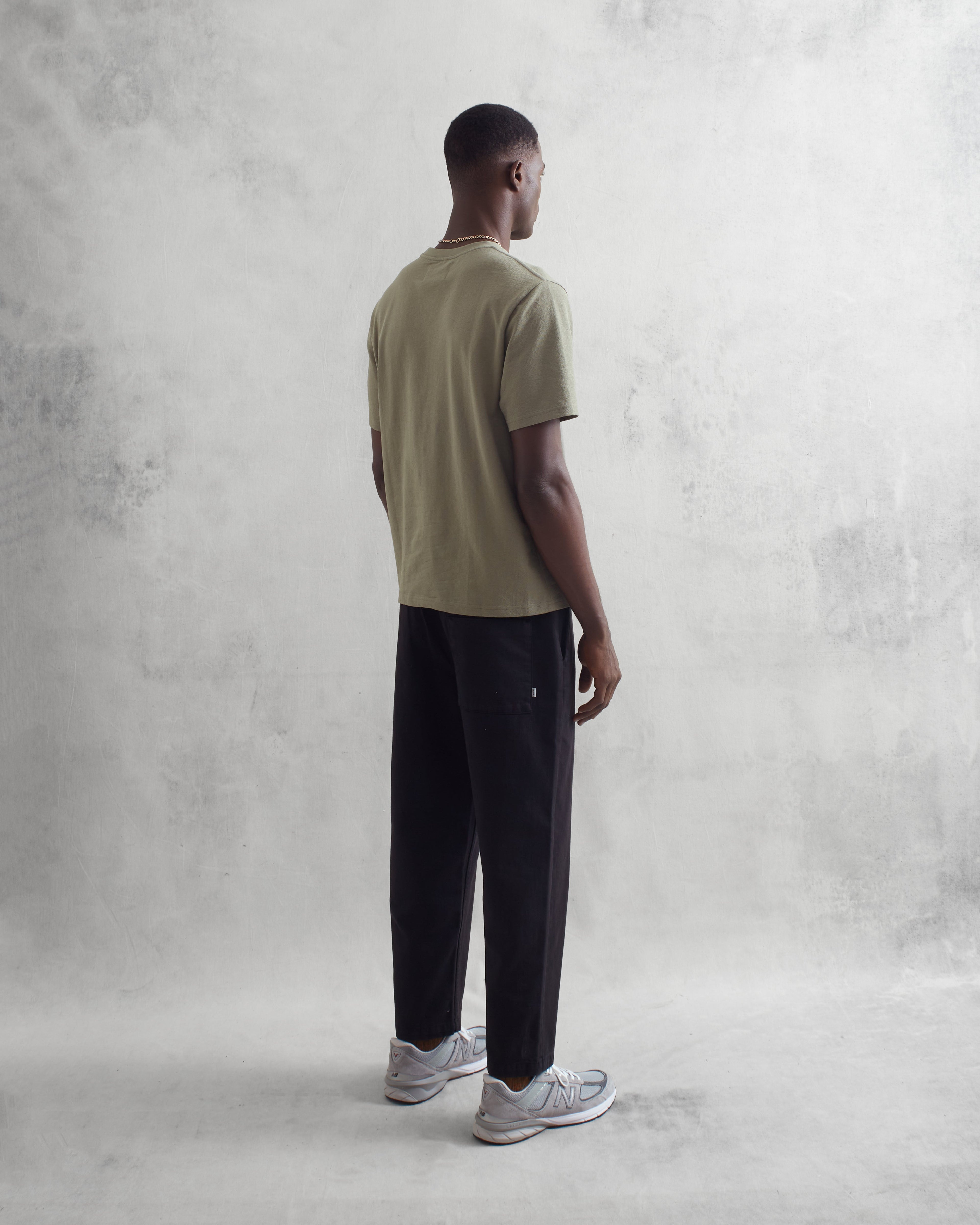 Dean - Green Textured Organic Cotton T-Shirt