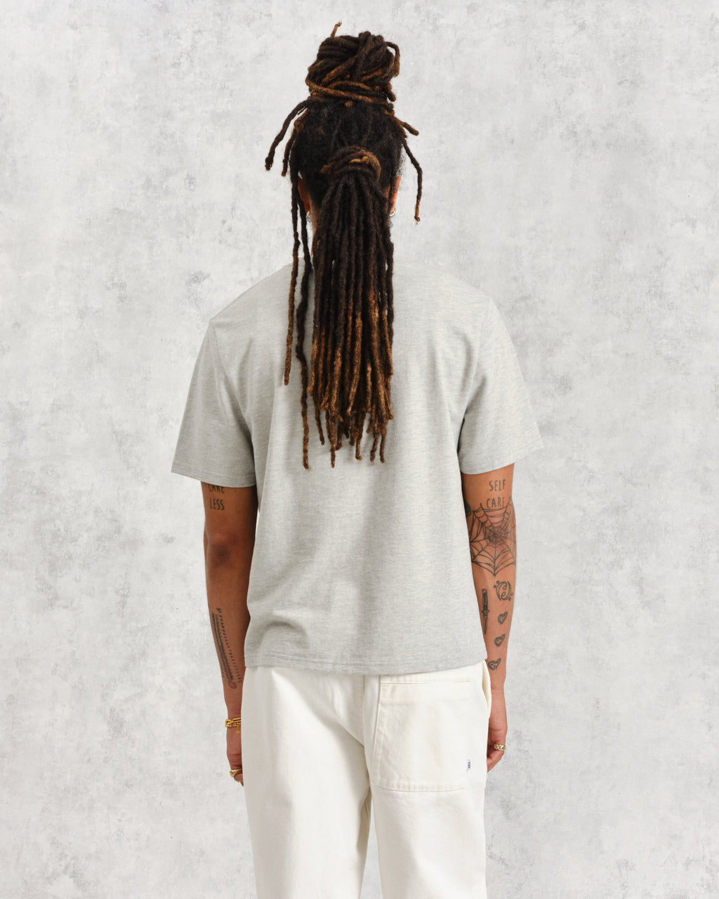 Dean - Grey Marl Textured Organic Cotton T-Shirt