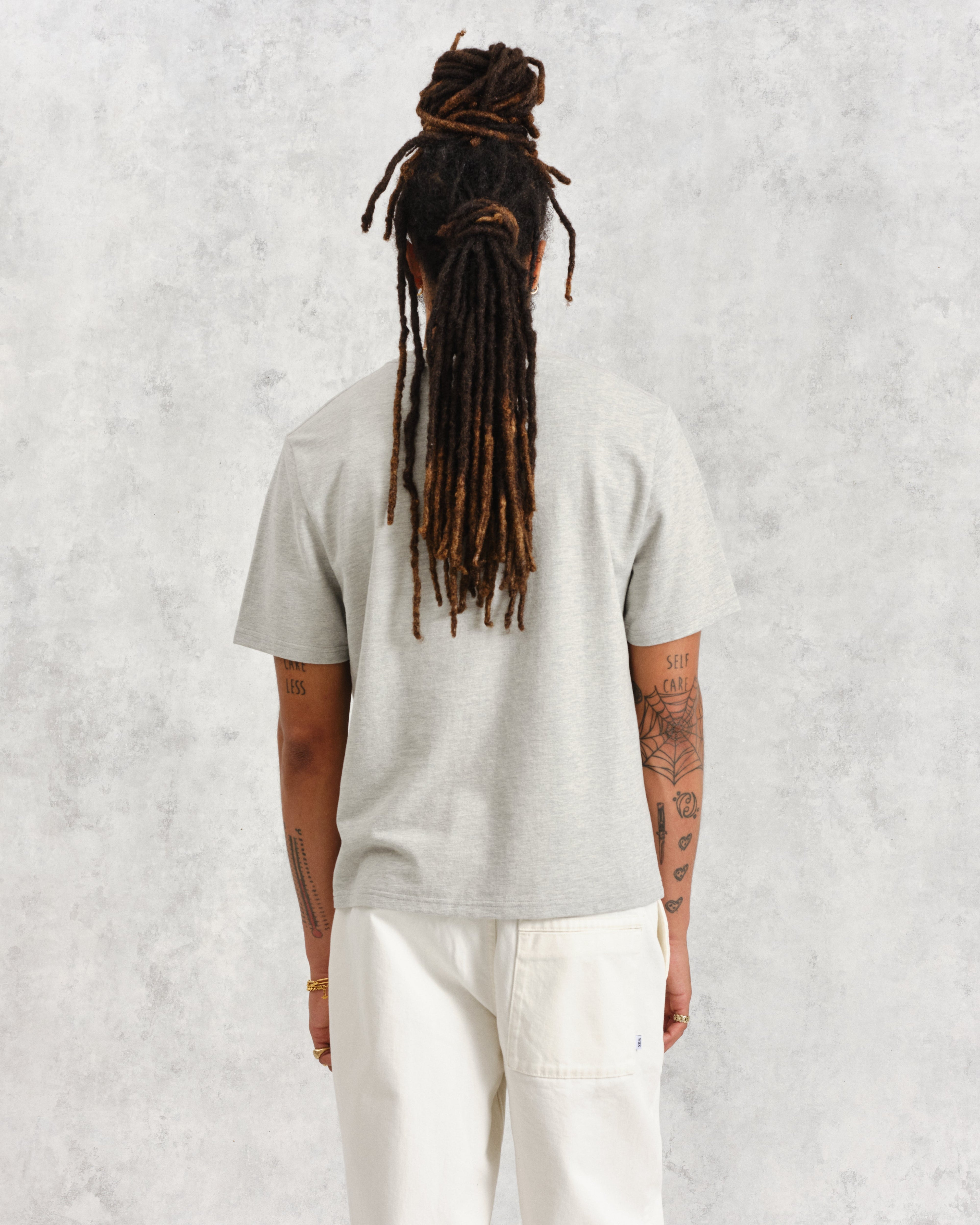 Dean - Grey Marl Textured Organic Cotton T-Shirt