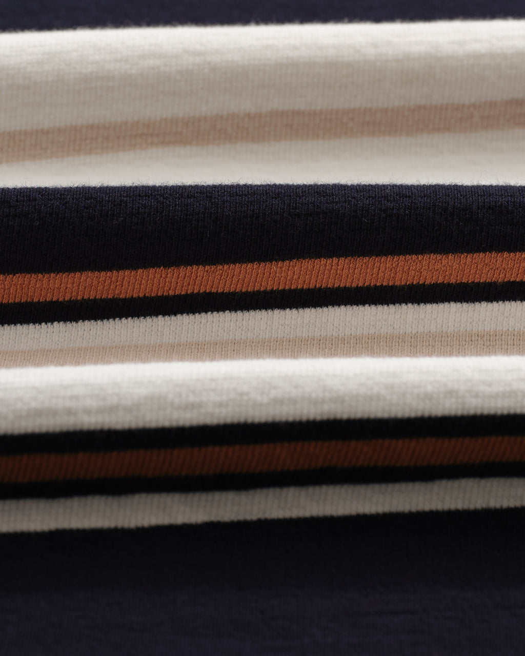 Dean - Navy And Ecru Stripe Textured Organic Cotton T-Shirt