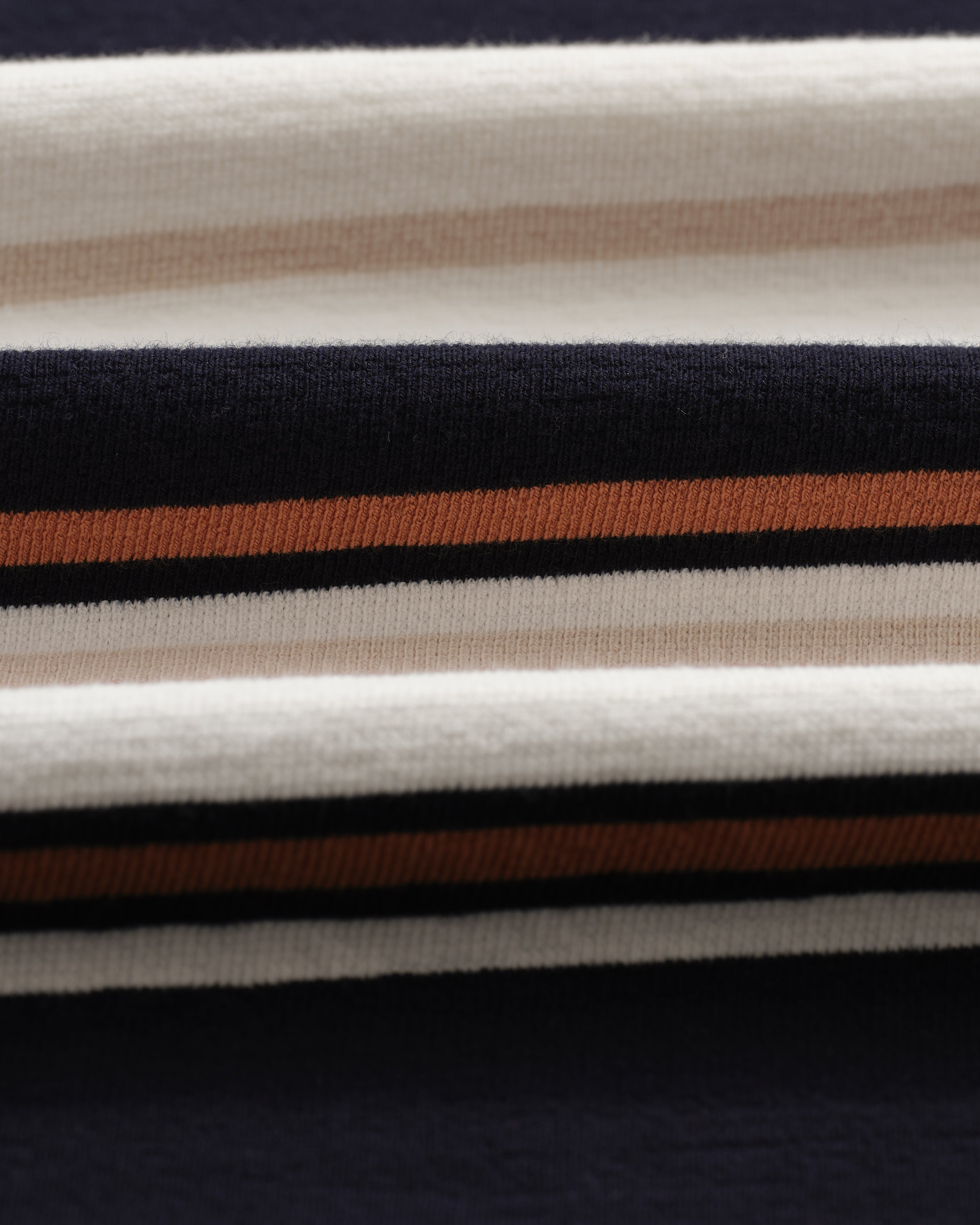Dean - Navy And Ecru Stripe Textured Organic Cotton T-Shirt