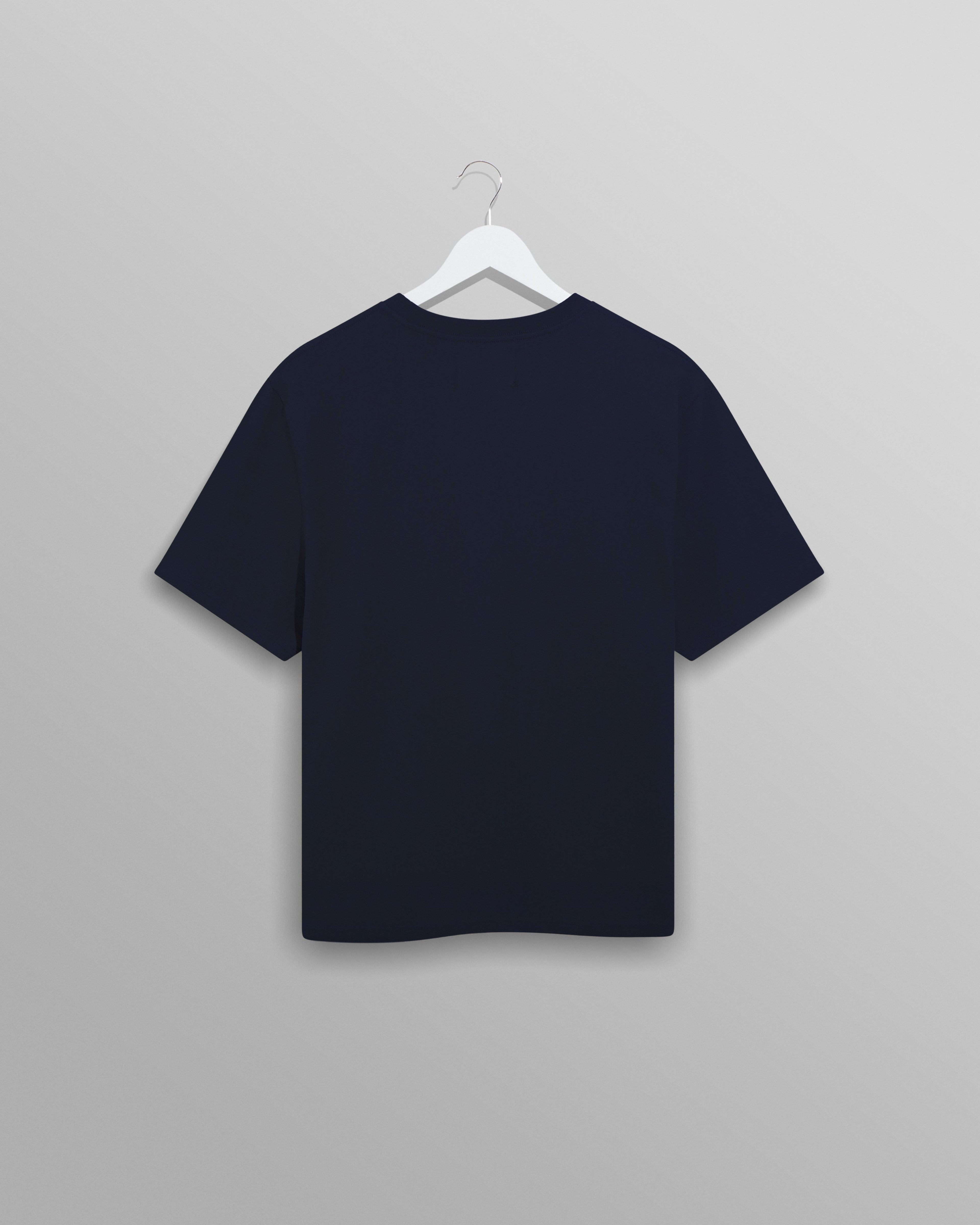 Dean - Navy Textured Organic Cotton T-Shirt