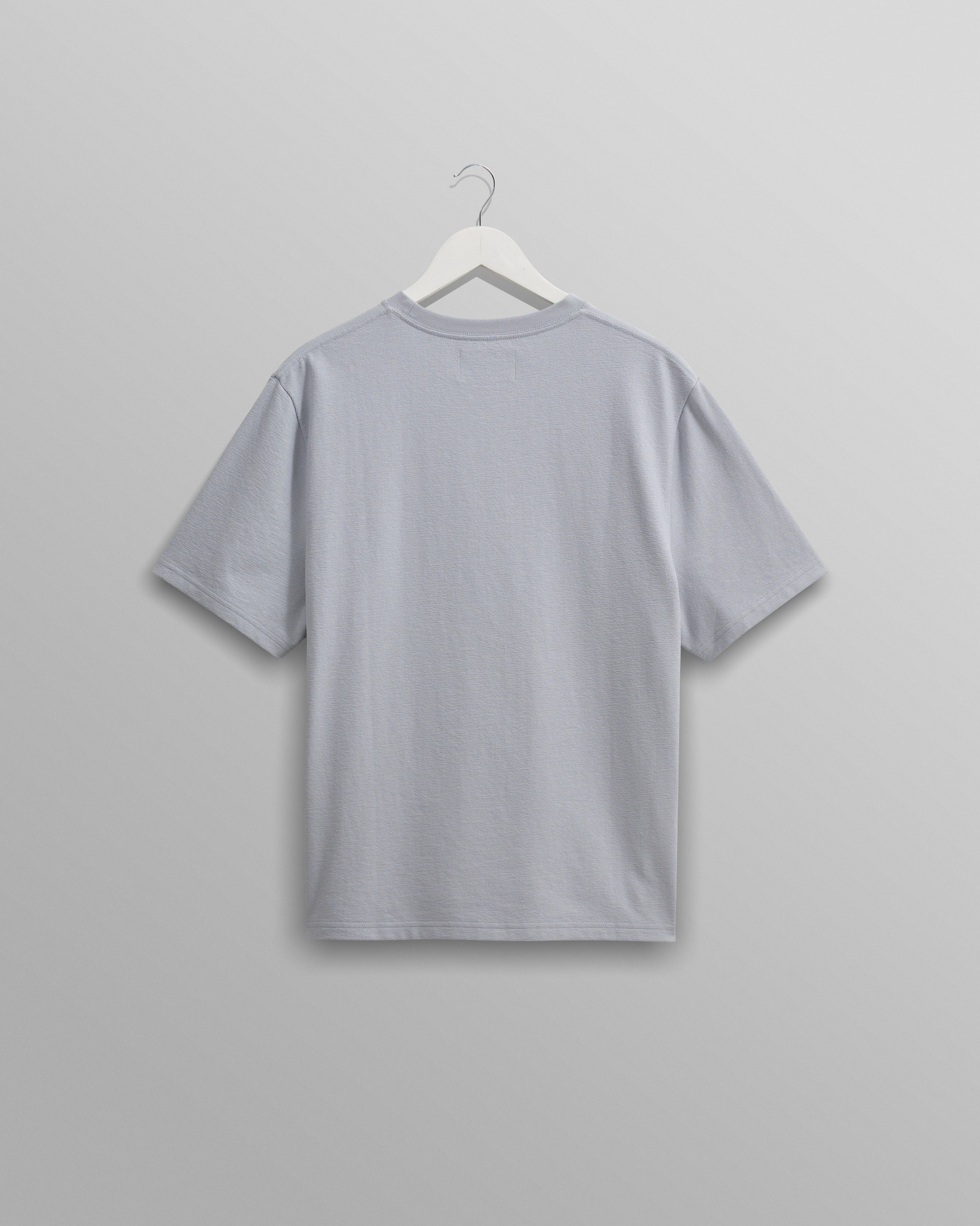 Dean - Pale Blue Textured Organic Cotton T-Shirt