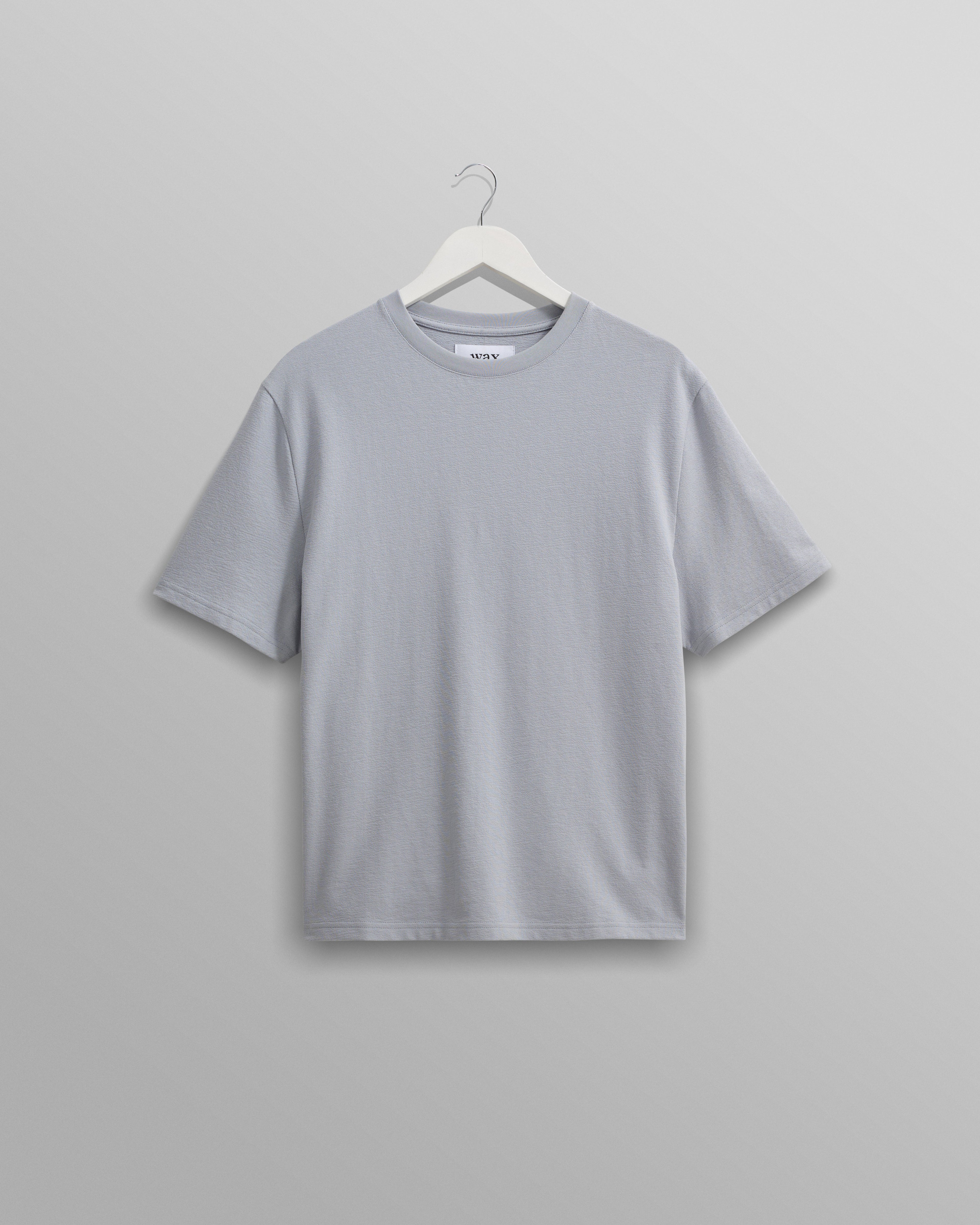 Dean - Pale Blue Textured Organic Cotton T-Shirt