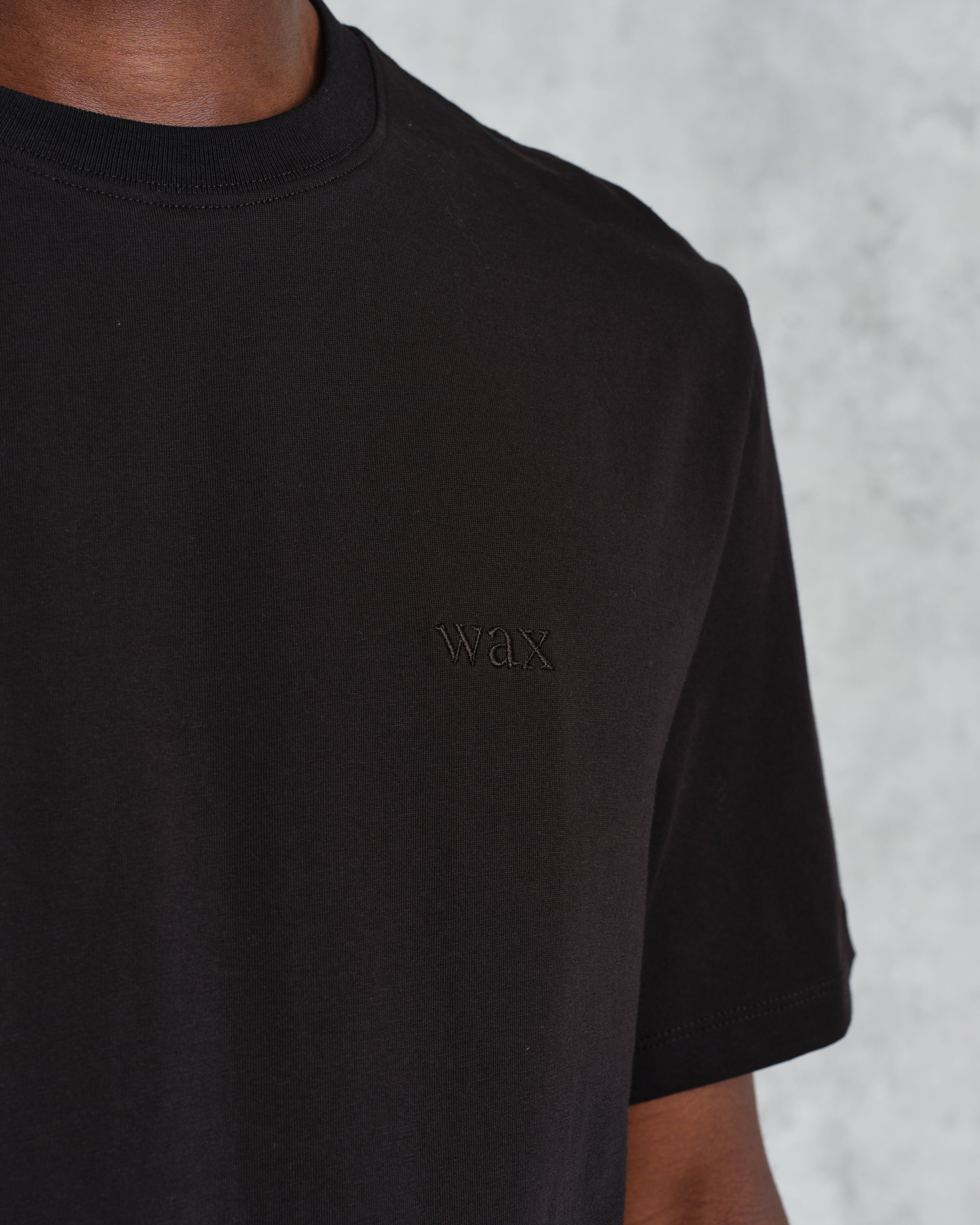 Dean - Black Embroidered Logo Organic Cotton T-Shirt