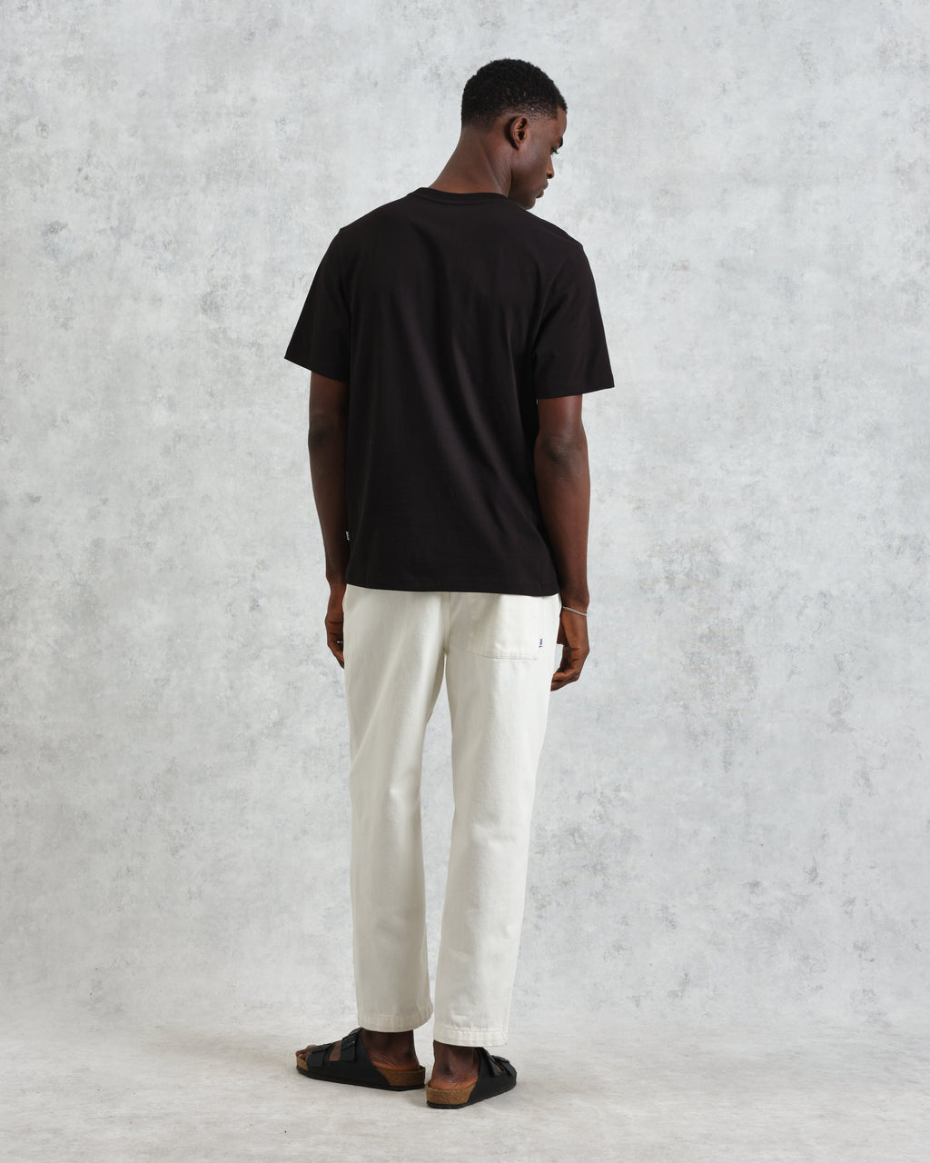 Dean - Black Embroidered Logo Organic Cotton T-Shirt
